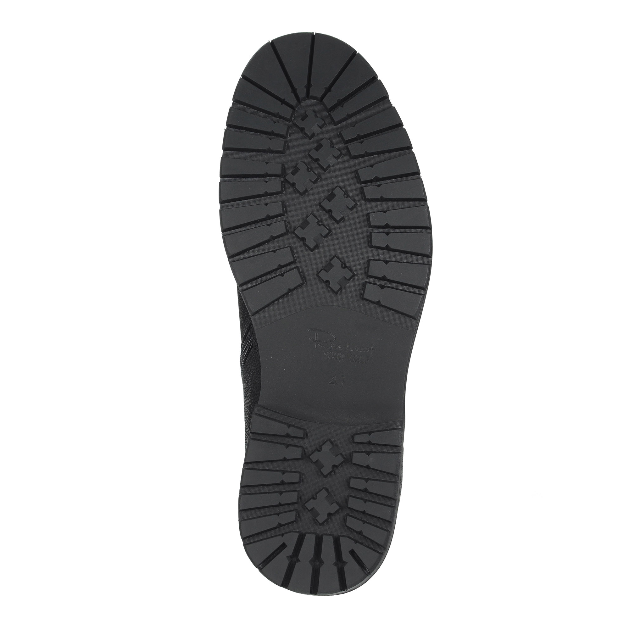 фото Черные ботинки челси из нубука на подкладке из натурального меха на утолщенной подошве respect