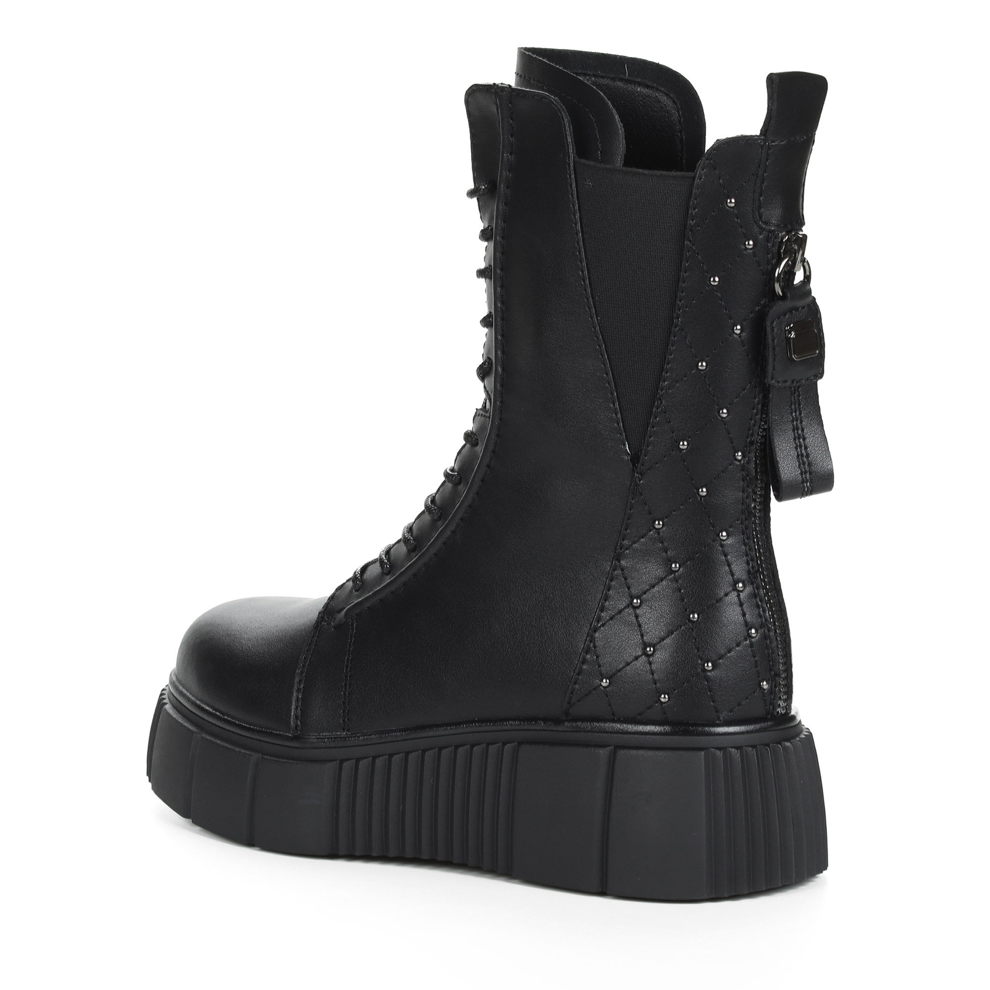 Черные спортивные ботинки на шнуровке из кожи на подкладке из натуральной шерсти Respect, размер 38, цвет черный - фото 5