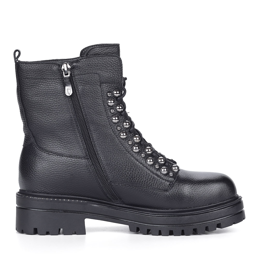 Черные кожаные ботинки на шнуровке Respect, размер 36, цвет черный - фото 3