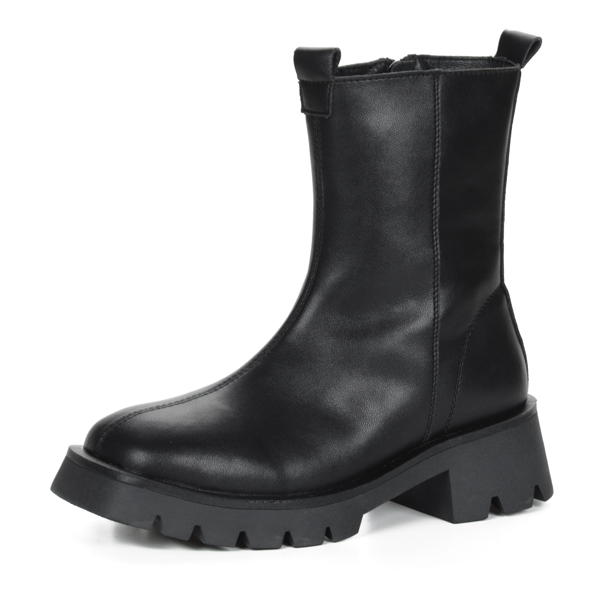 Черные ботинки из кожи на шнурках на подкладке из экошерсти на утолщенной подошве KEDDO, размер 37, цвет черный - фото 3