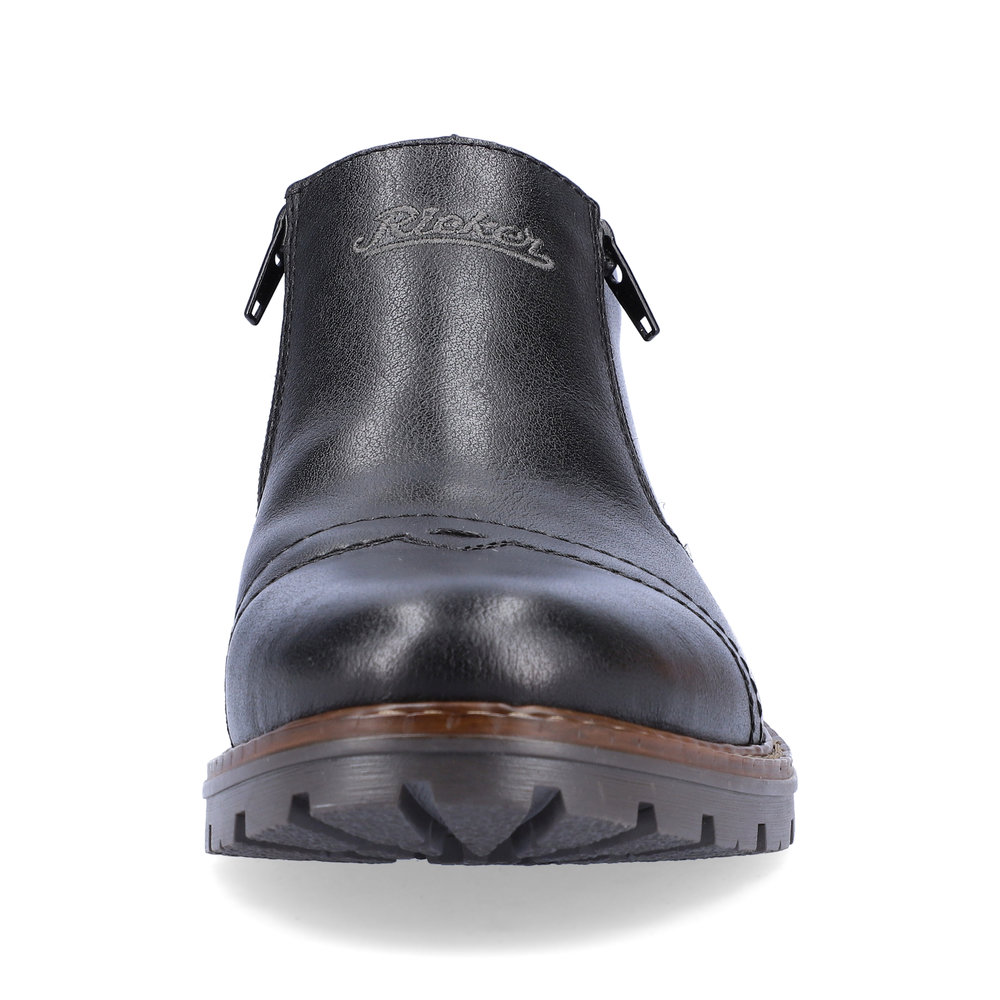 Черные ботинки из кожи на утолщенной подошве Rieker, размер 41, цвет черный - фото 5