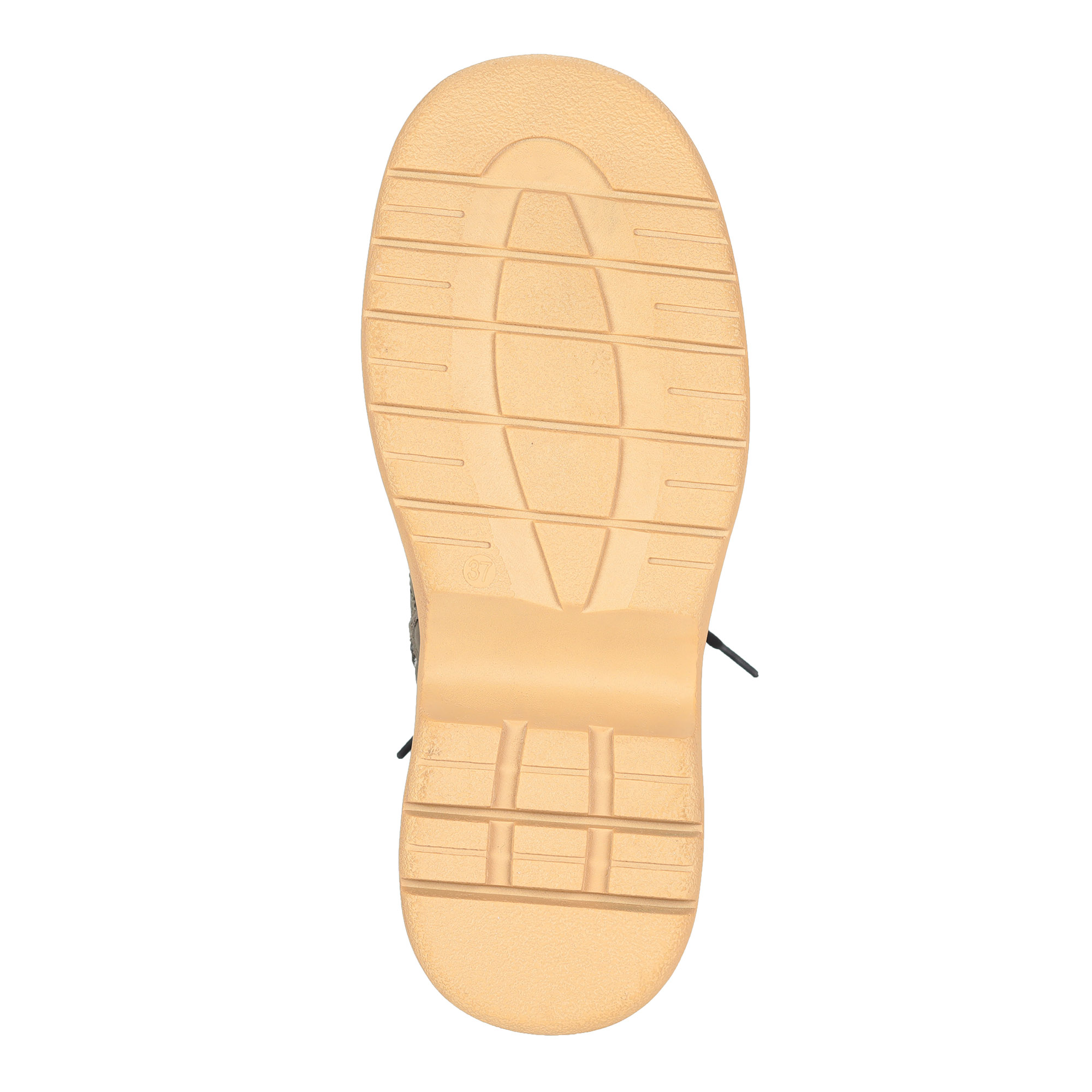 фото Оливковые ботинки из кожи на утолщенной контрастной подошве на подкладке из натуральной шерсти и на respect
