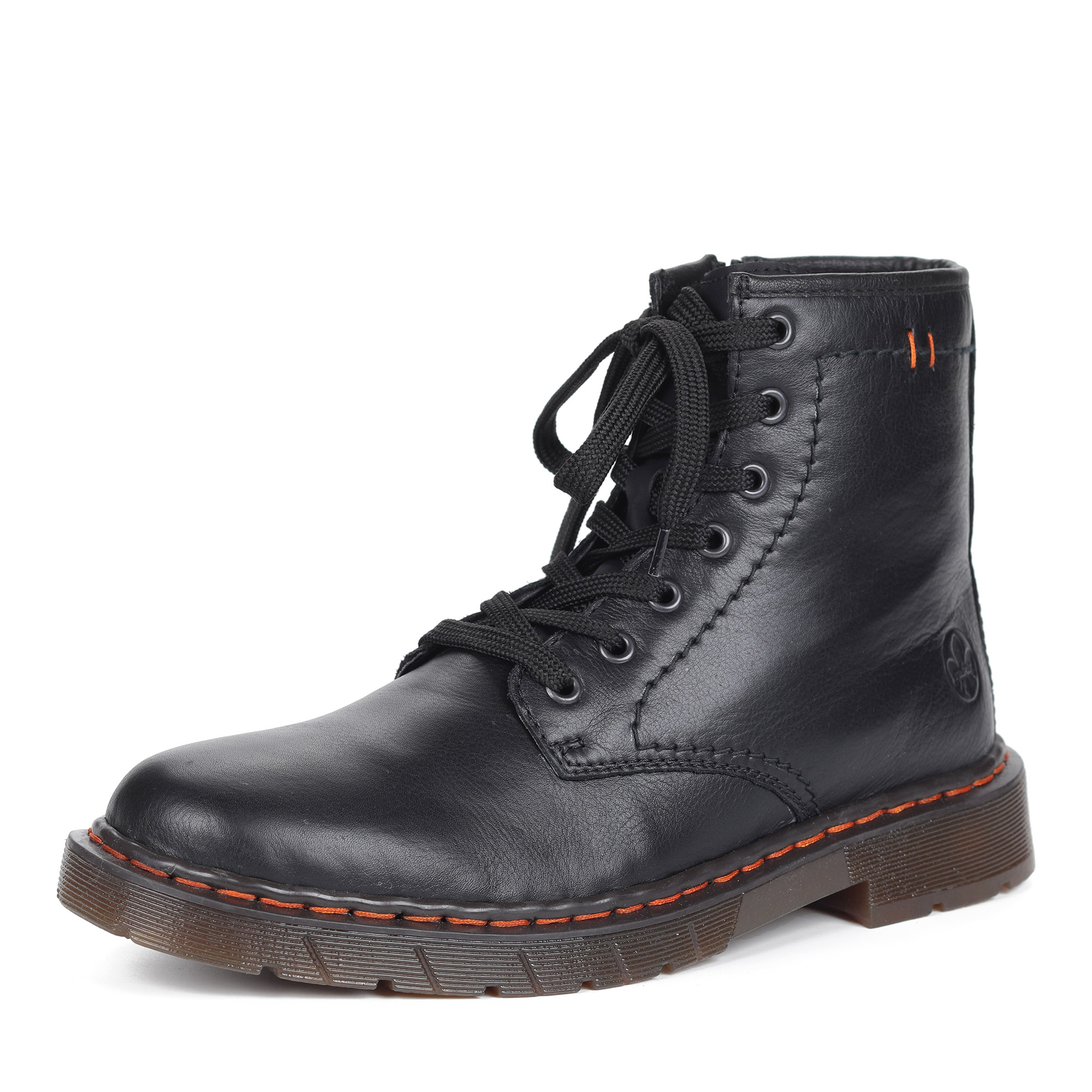 Черные ботинки из комбинированных материалов на шерсти Rieker, размер 45, цвет черный - фото 1