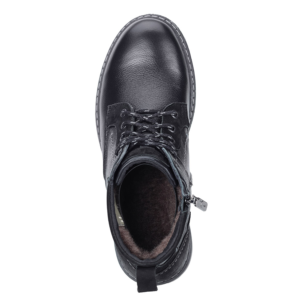 фото Черные ботинки из кожи на шнуровке nexpero