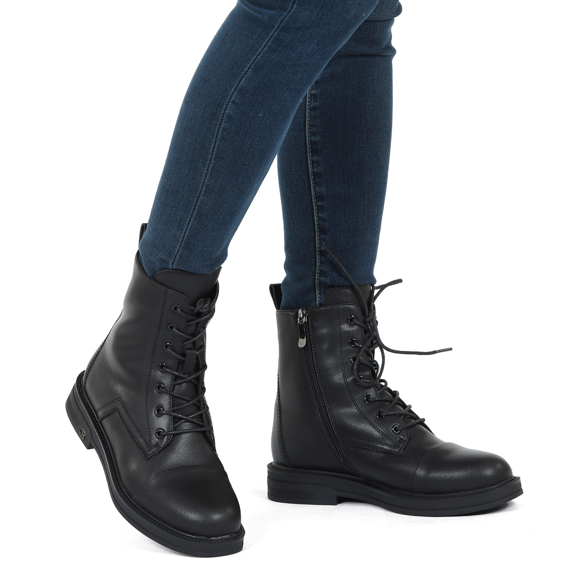 Черные ботинки из кожи на подкладке из натуральной шерсти Respect, размер 40, цвет черный - фото 2