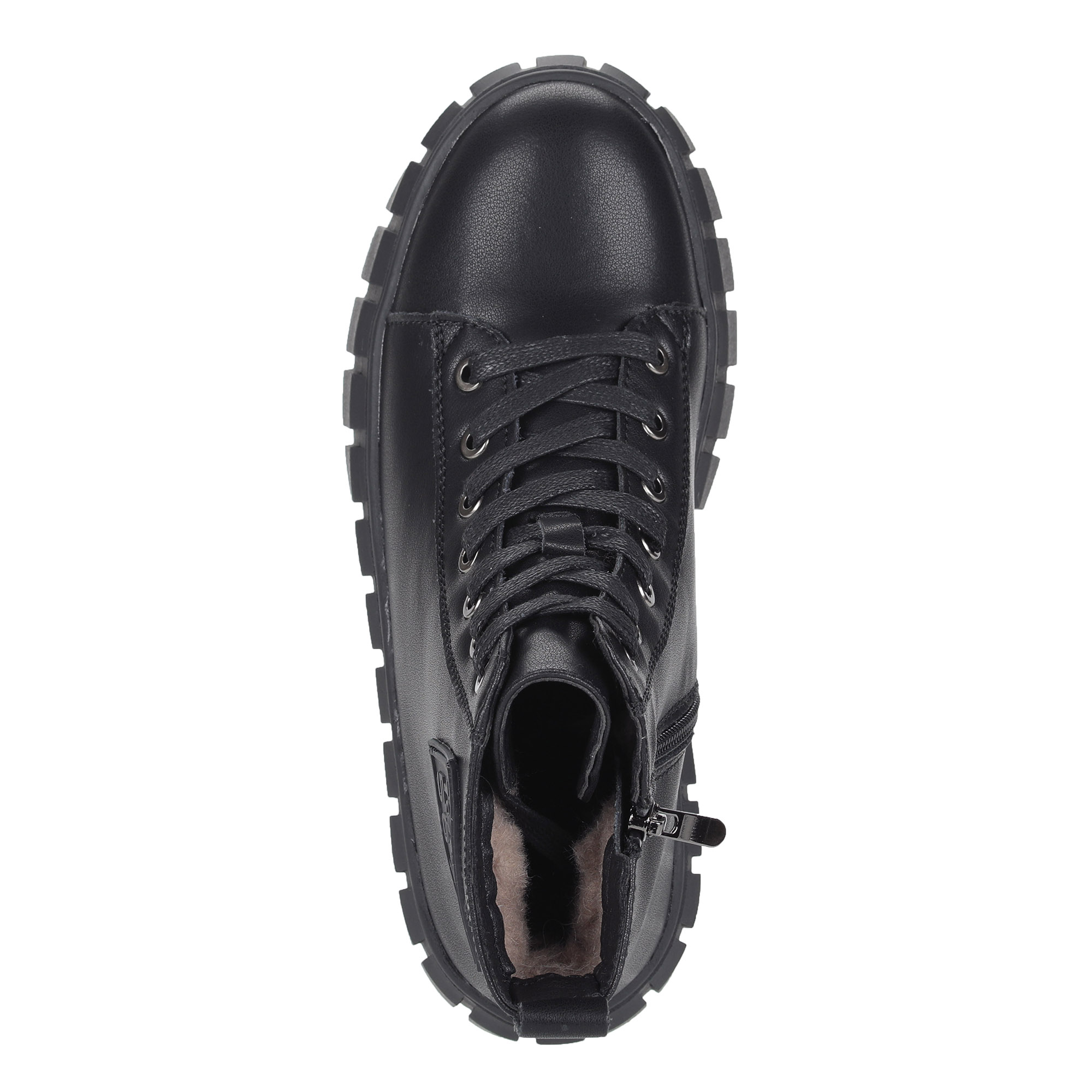 Черные ботинки из кожи на подкладке из натуральной шерсти на утолщенной рифленной подошве Respect, размер 39, цвет черный - фото 6