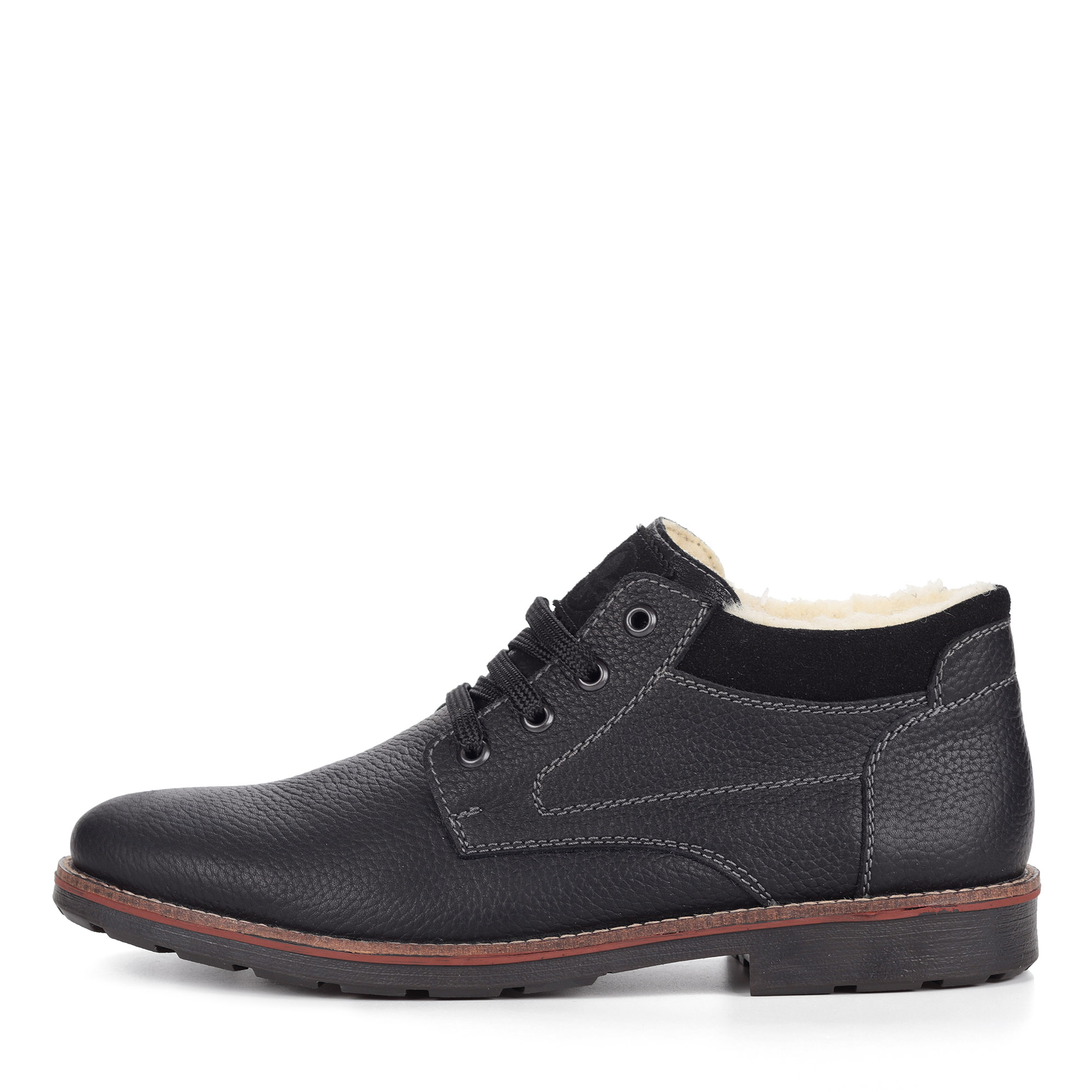 Черные велюровые ботинки на шнуровке Rieker, размер 43, цвет черный - фото 2