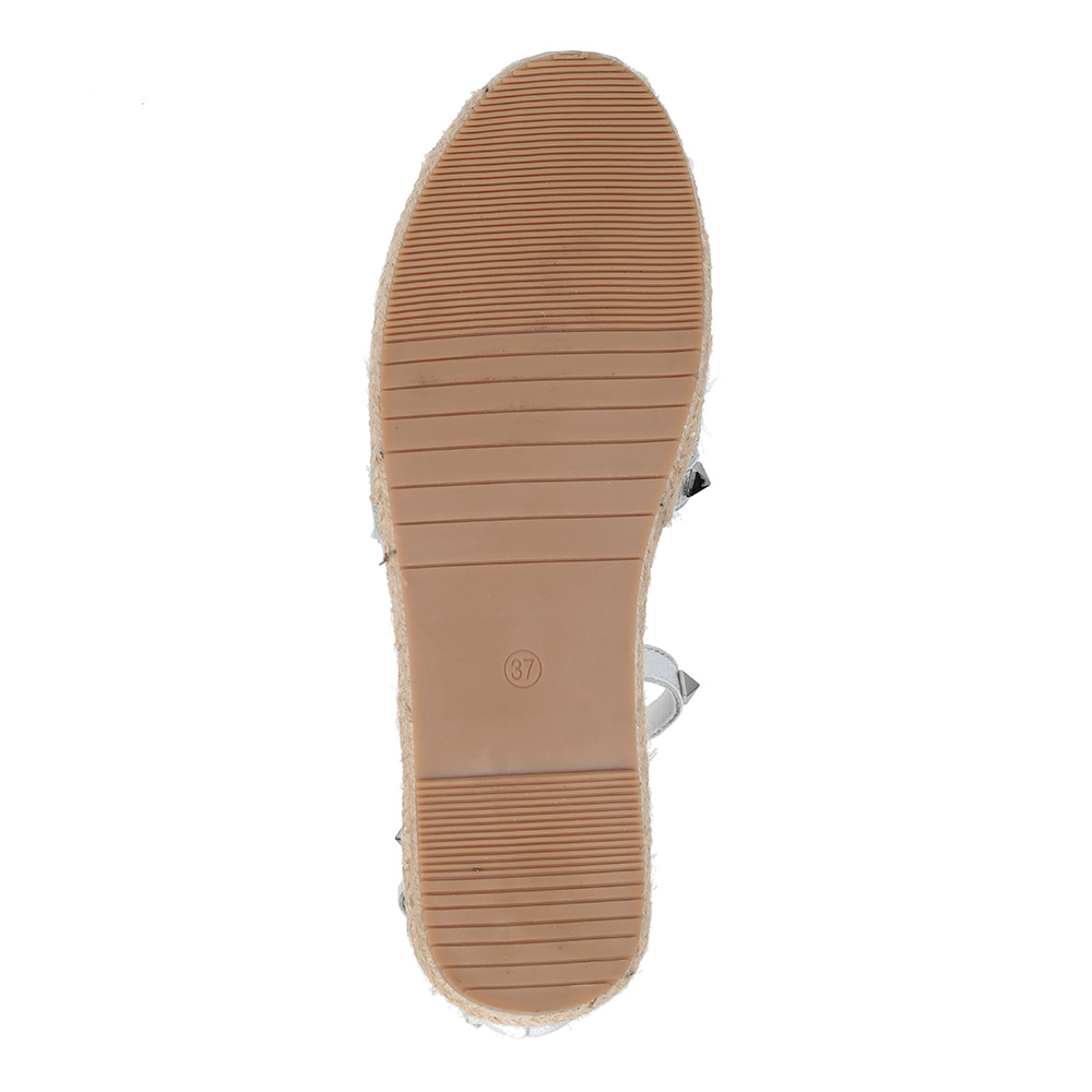 Серебряные сандалии из текстиля от Respect-shoes