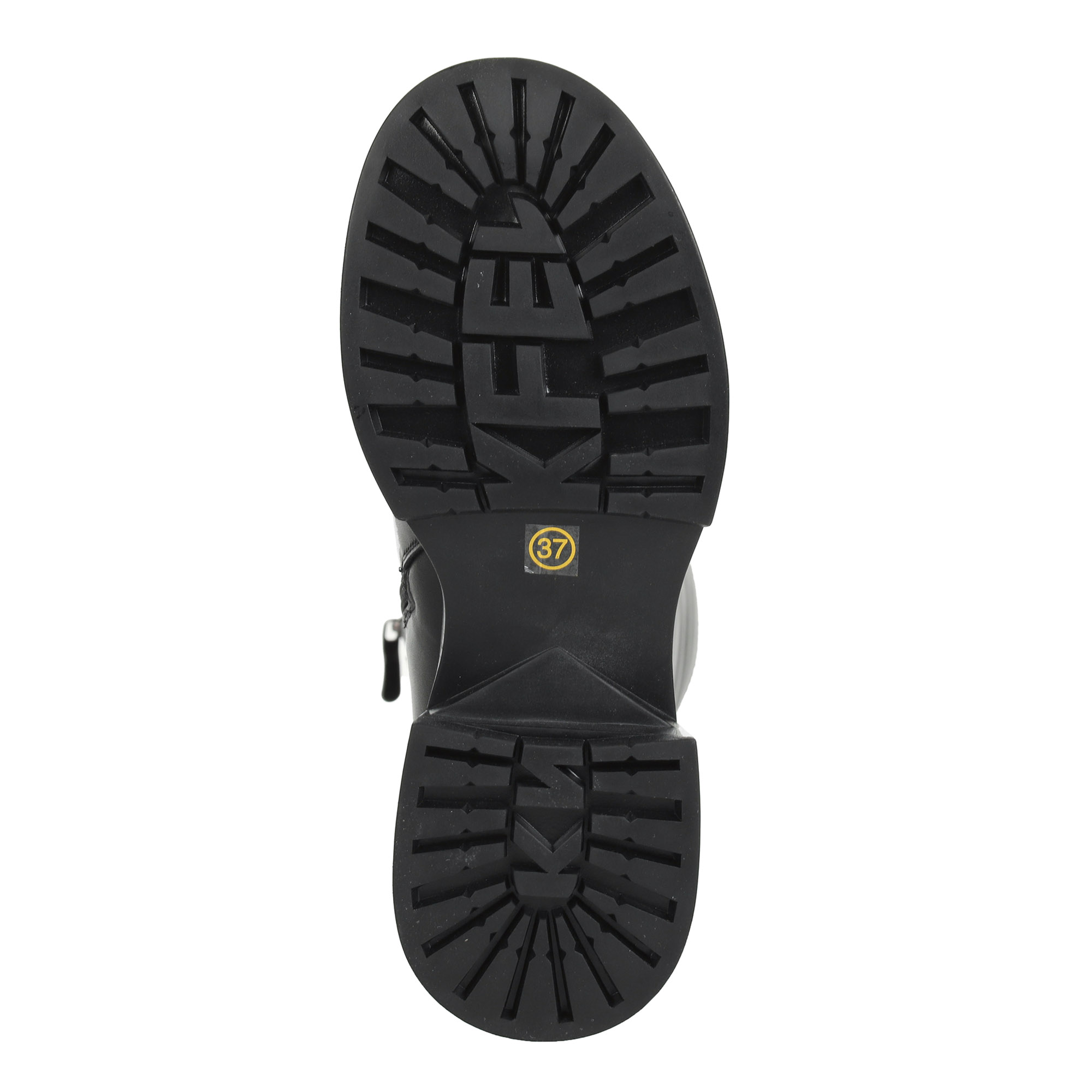Черные сапоги из кожи на подкладке из комбинированных материалов на утолщенной подошве на устойчивом каблуке Respect, цвет черный - фото 7
