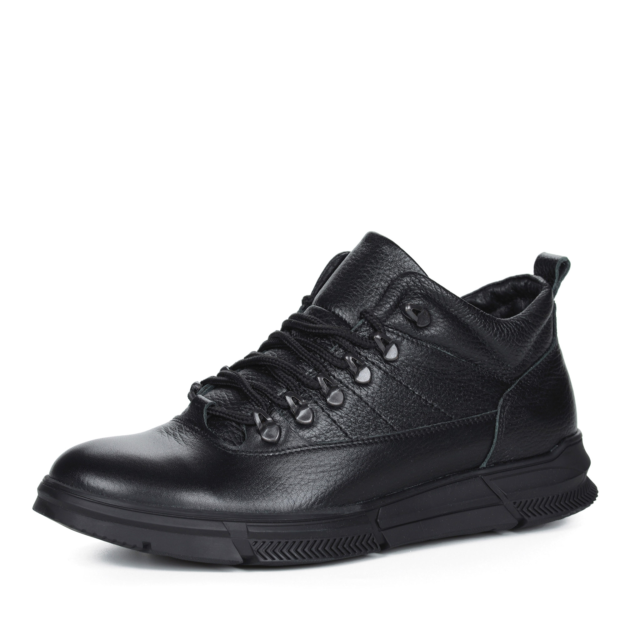 Черные ботинки из кожи на подкладке из натуральной шерсти на утолщенной подошве Respect, размер 41, цвет черный - фото 1