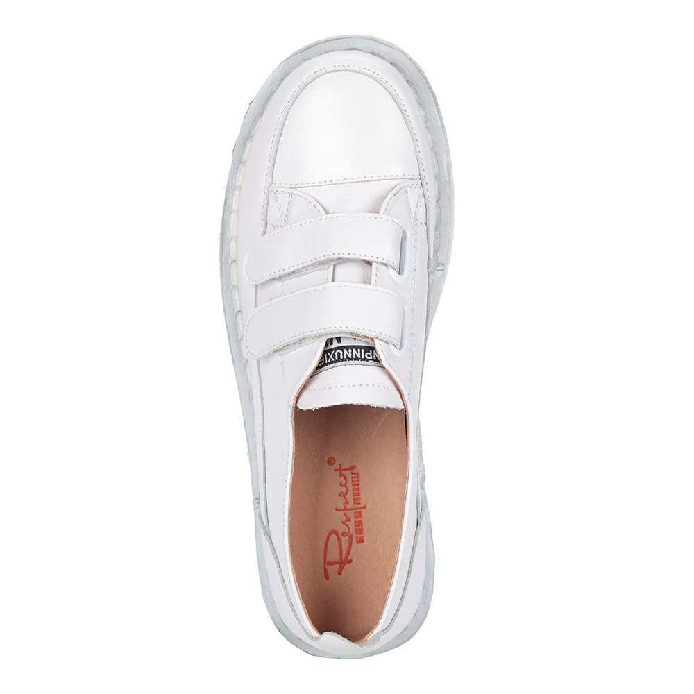 Белые кожаные полуботинки в спортивном стиле от Respect-shoes