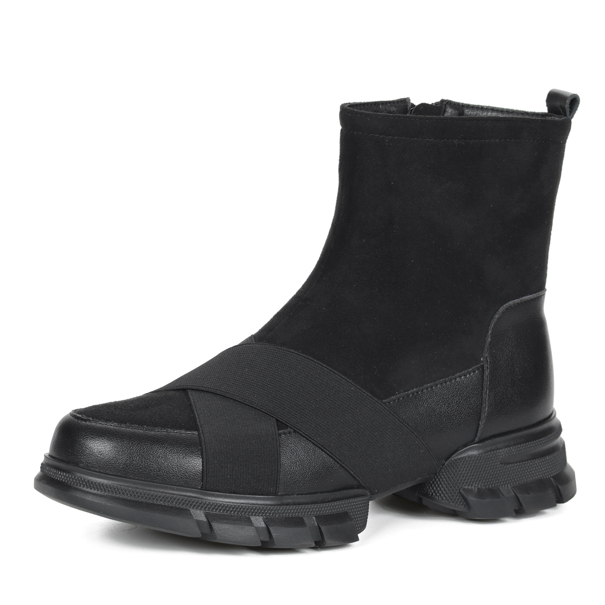 Черные ботинки на молнии из кожи на подкладке из текстиля на тракторной подошве El Tempo, размер 38, цвет черный - фото 3