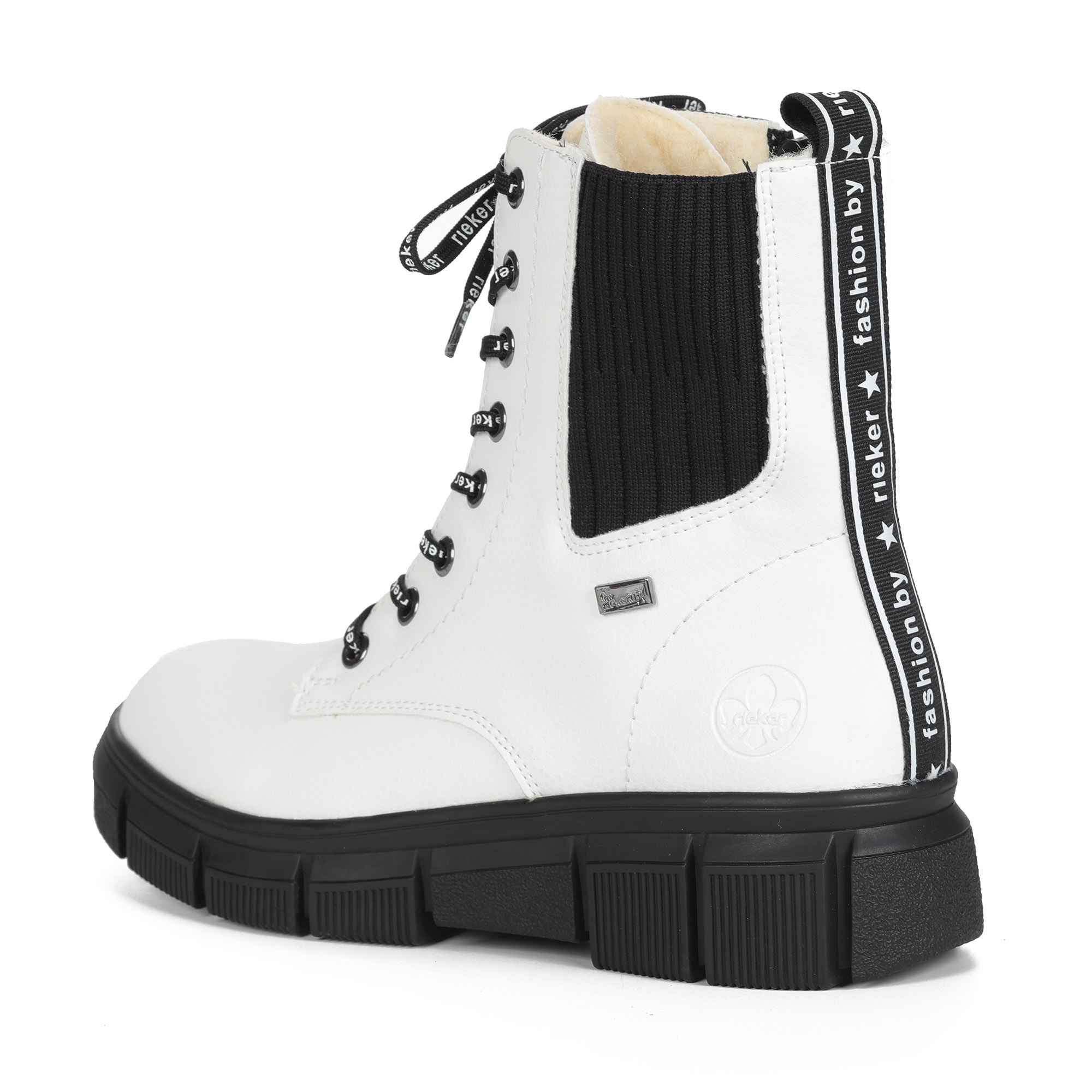 Белые ботинки из экокожи на подкладке из натуральной шерсти на утолщенной подошве Rieker, размер 36, цвет белый - фото 4