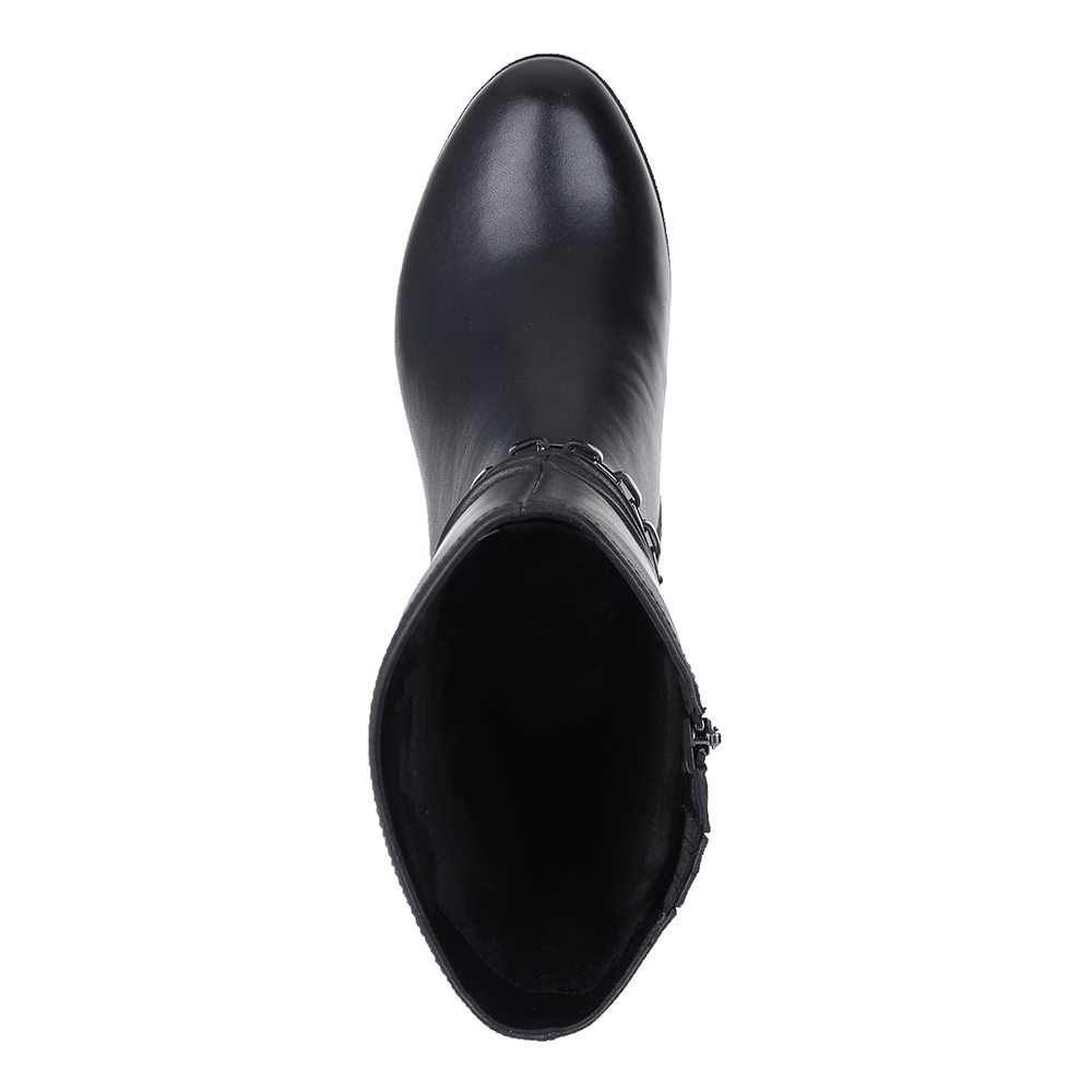 фото Черные полусапоги на среднем каблуке respect