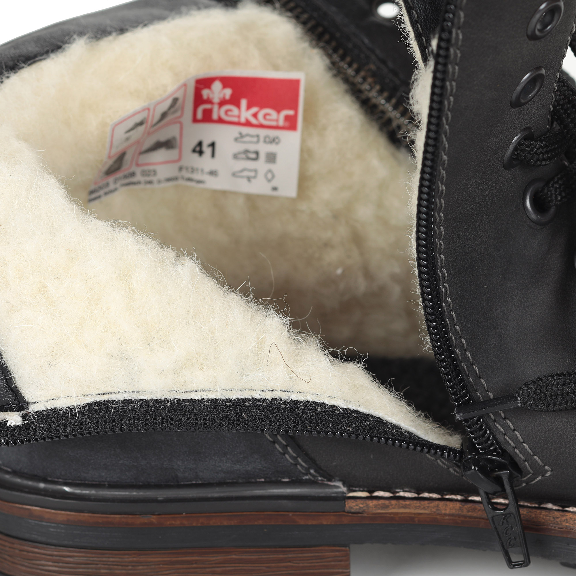Коричневые ботинки из экокожи на подкладке из натуральной шерсти Rieker, размер 44, цвет коричневый - фото 5