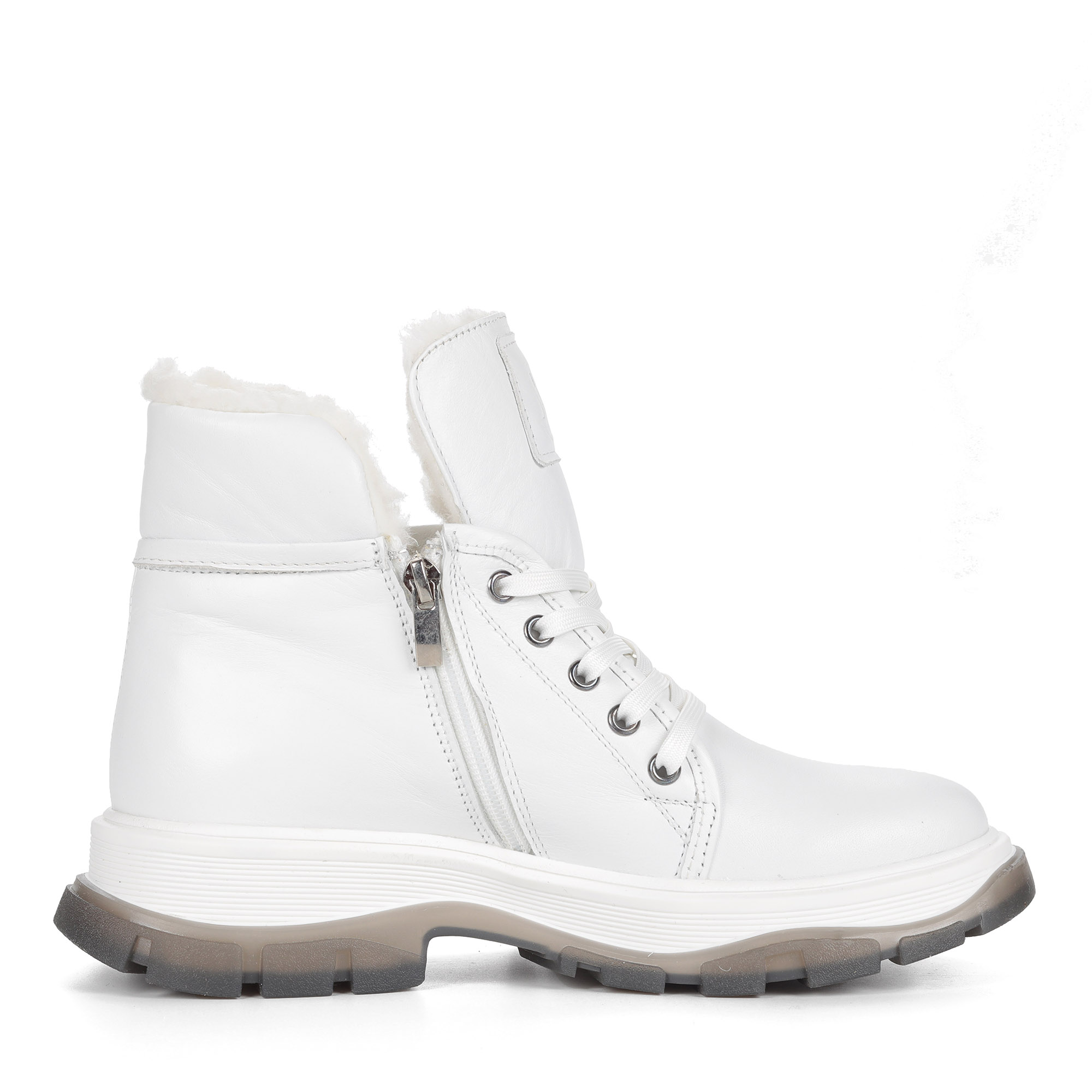 Белые ботинки из кожи на шнуровке Respect, размер 41, цвет белый - фото 3