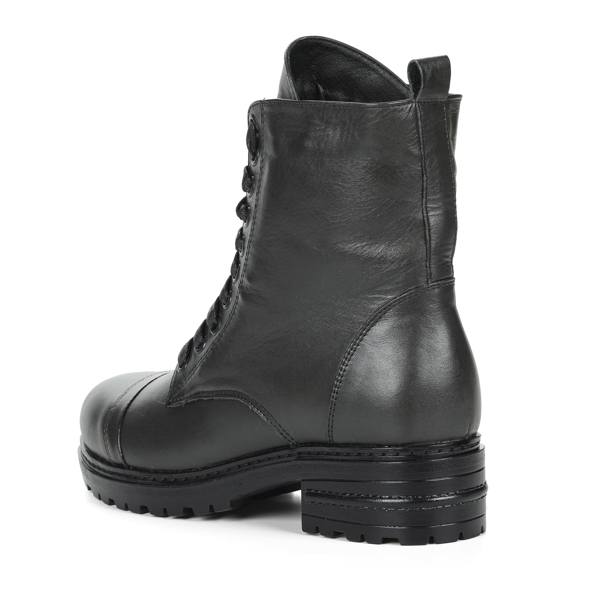 Черные ботинки из кожи на подкладке из натуральной шерсти Respect, цвет черный - фото 4