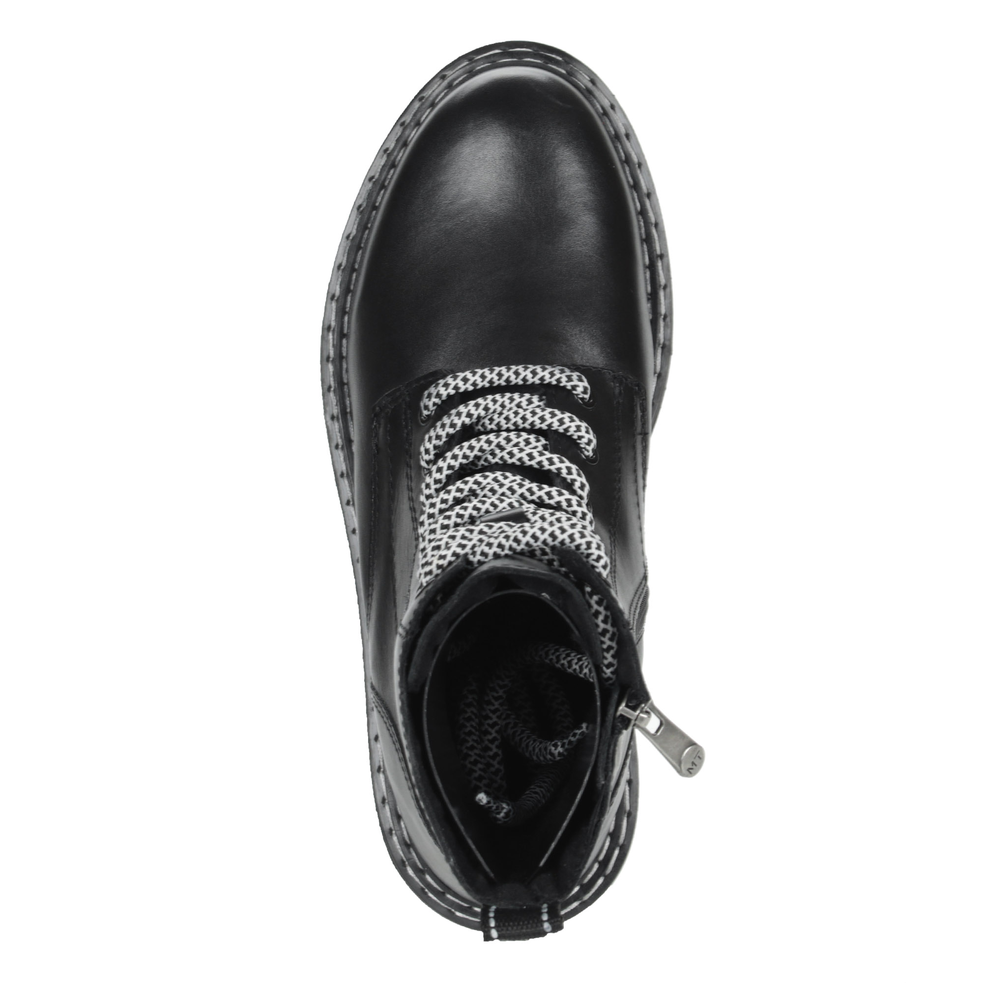 Черные ботинки на шнурках из кожи на подкладке из натуральной шерсти на тракторной подошве MARCO TOZZI PREMIO, размер 39, цвет черный - фото 7