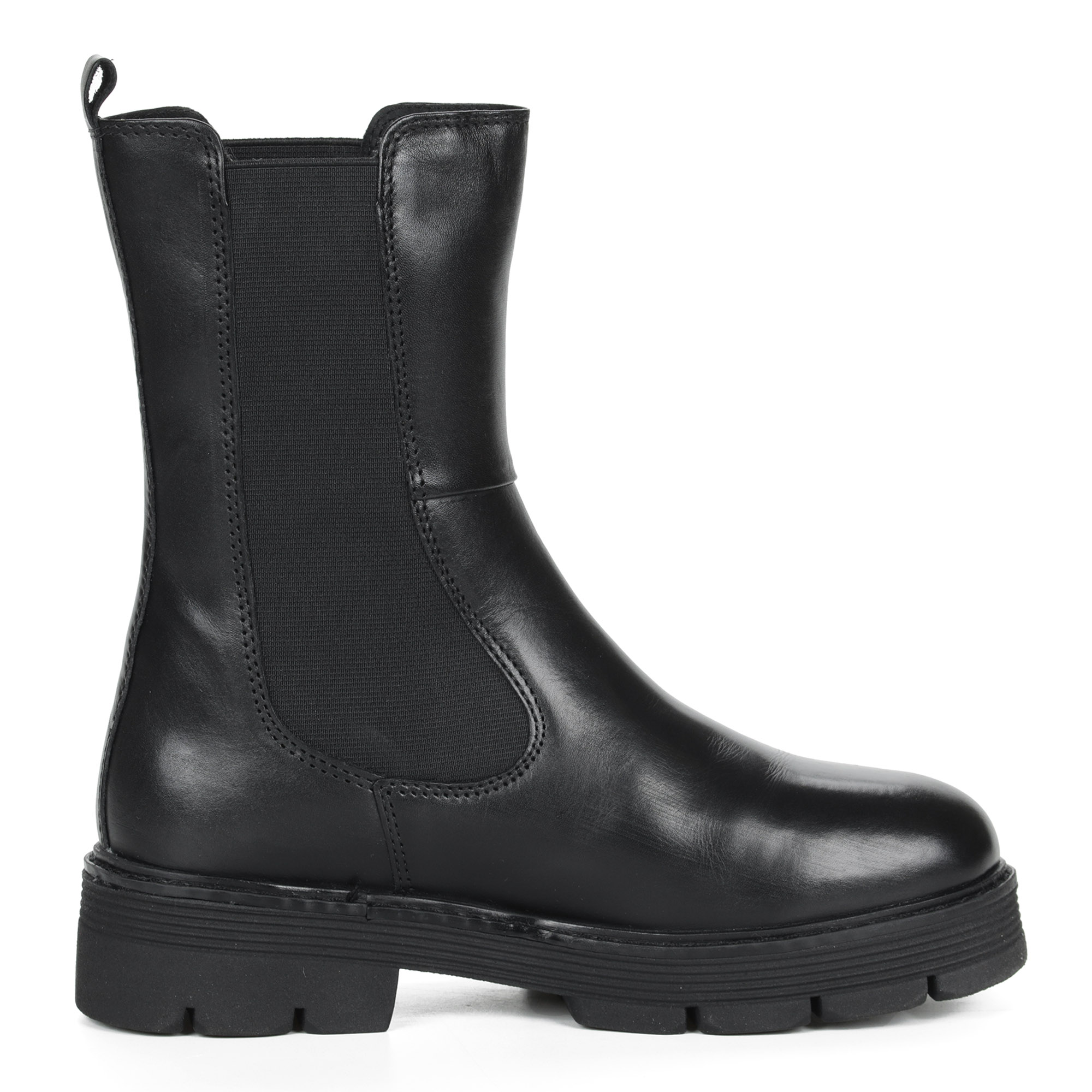 Черные ботинки на молнии из кожи на подкладке из натуральной шерсти на тракторной подошве MARCO TOZZI PREMIO, размер 41, цвет черный - фото 4