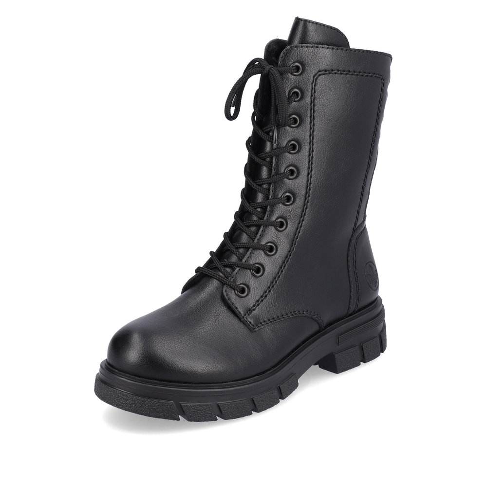 Черные утепленные ботинки из экокожи Rieker, цвет черный - фото 3