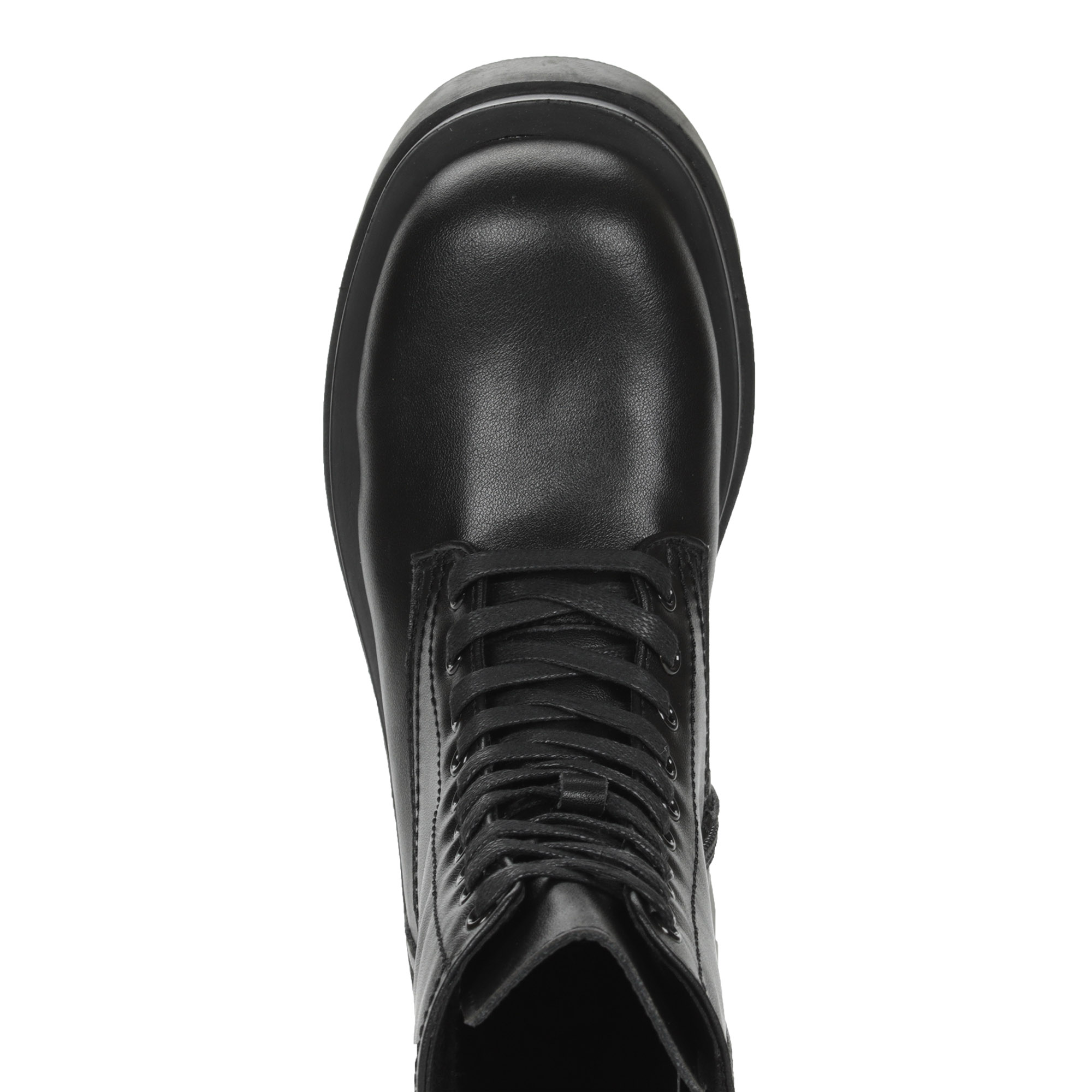 Черные ботинки из кожи на шнурках на подкладке из экошерсти KEDDO, цвет черный - фото 7
