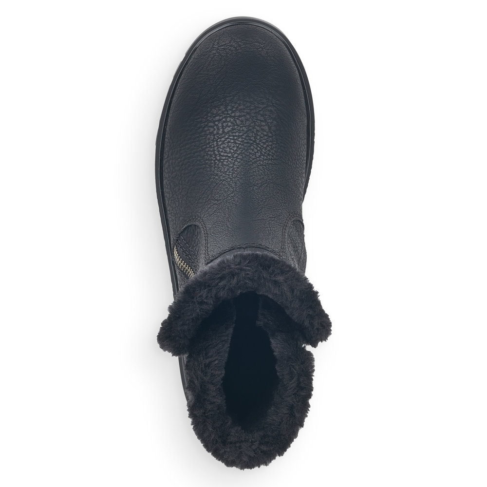 фото Черные ботинки из экокожи rieker