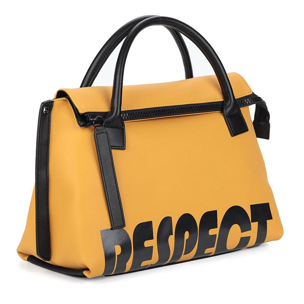 фото Желтая сумка из экокожи с дополнительной ручкой respect