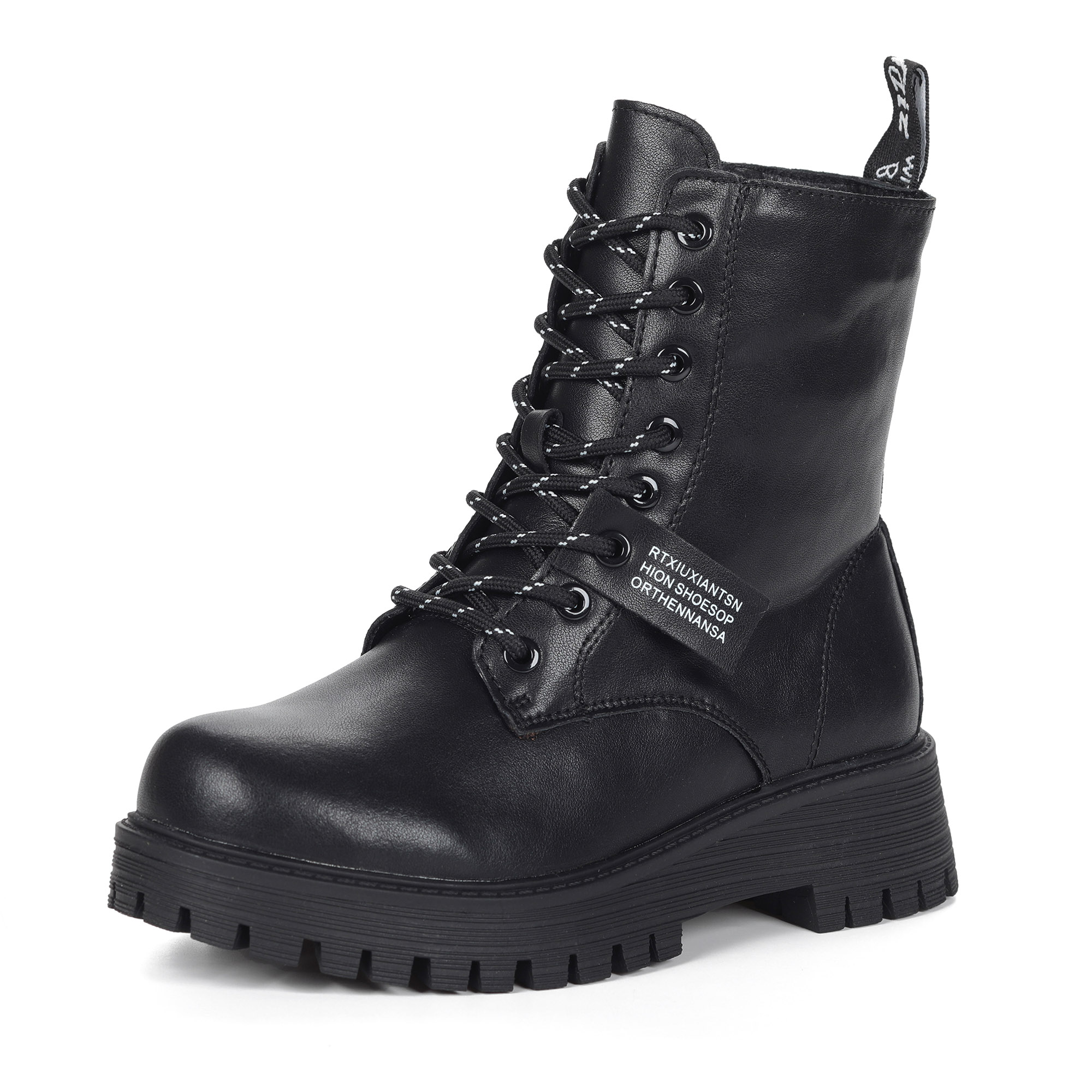Черные ботинки из кожи на подкладке из натуральной шерсти на тракторной подошве Respect, размер 38, цвет черный - фото 8