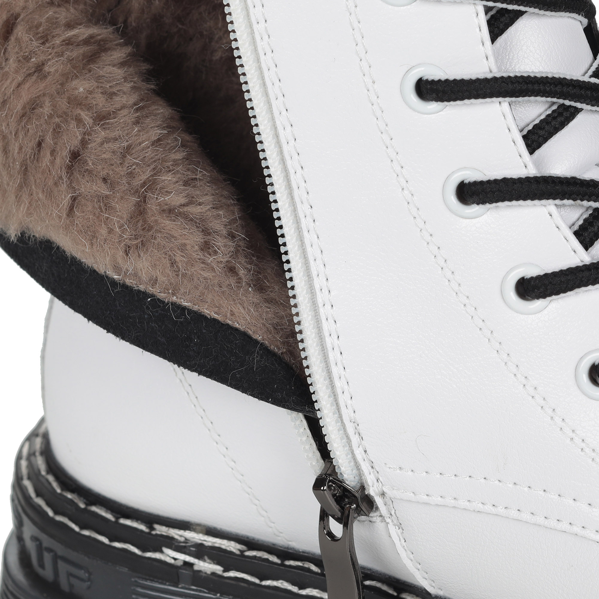 Белые ботинки из кожи на подкладке из натуральной шерсти на утолщенной подошве Respect, размер 37, цвет белый - фото 5