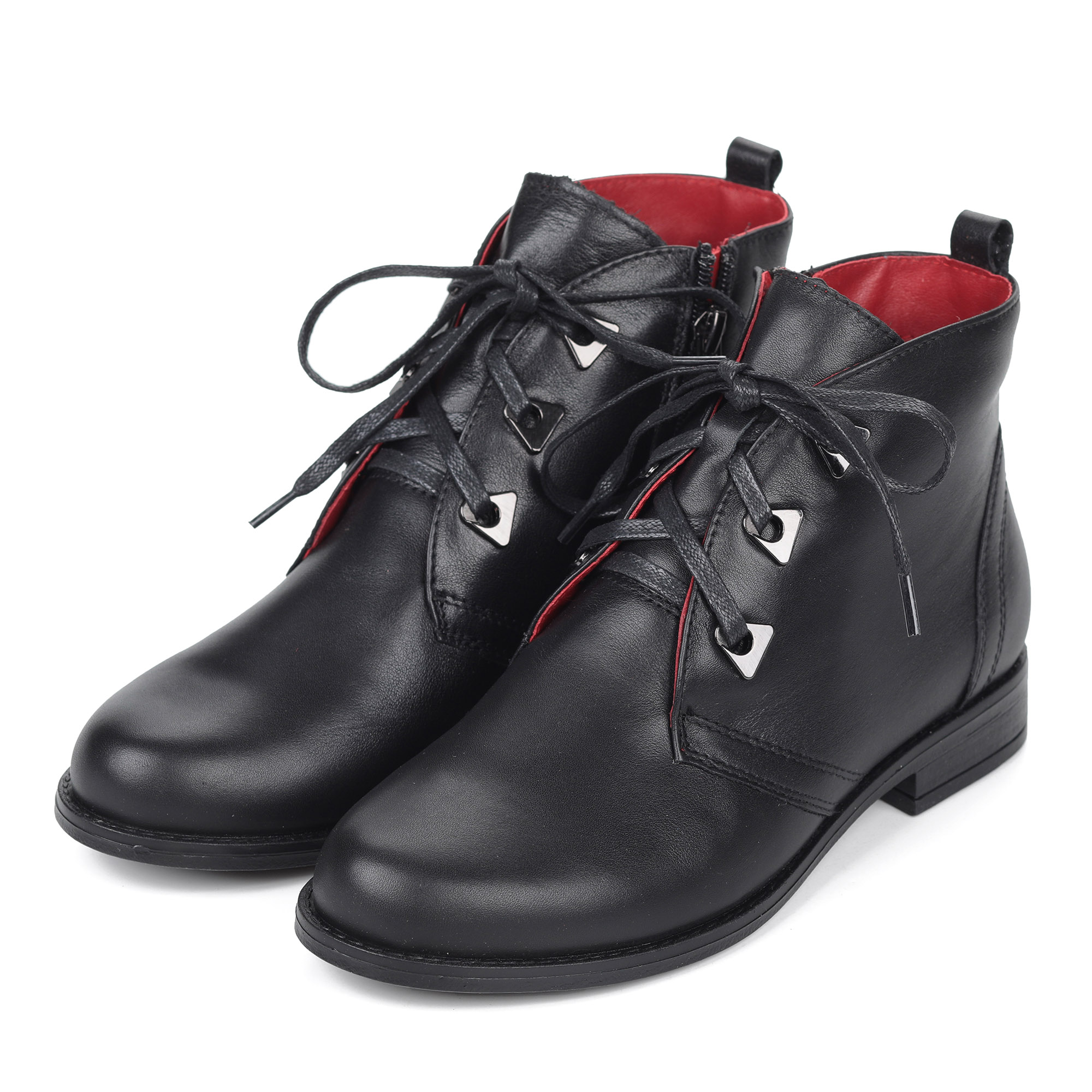Черные ботинки из кожи на шнуровке от Respect-shoes