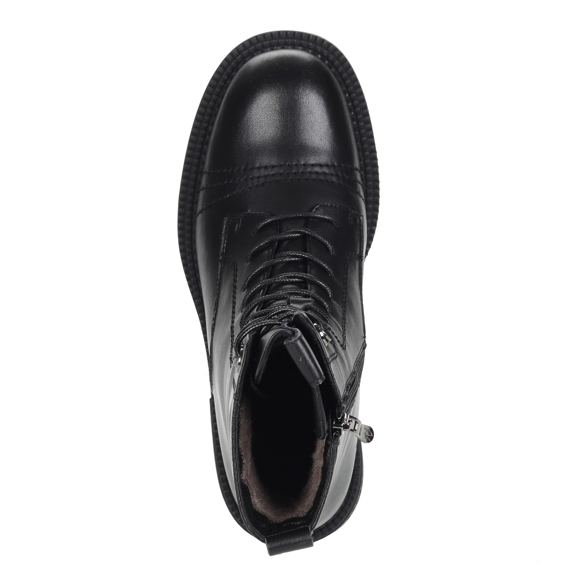 Черные ботинки из кожи на подкладке из натуральной шерсти Respect, размер 41, цвет черный - фото 6