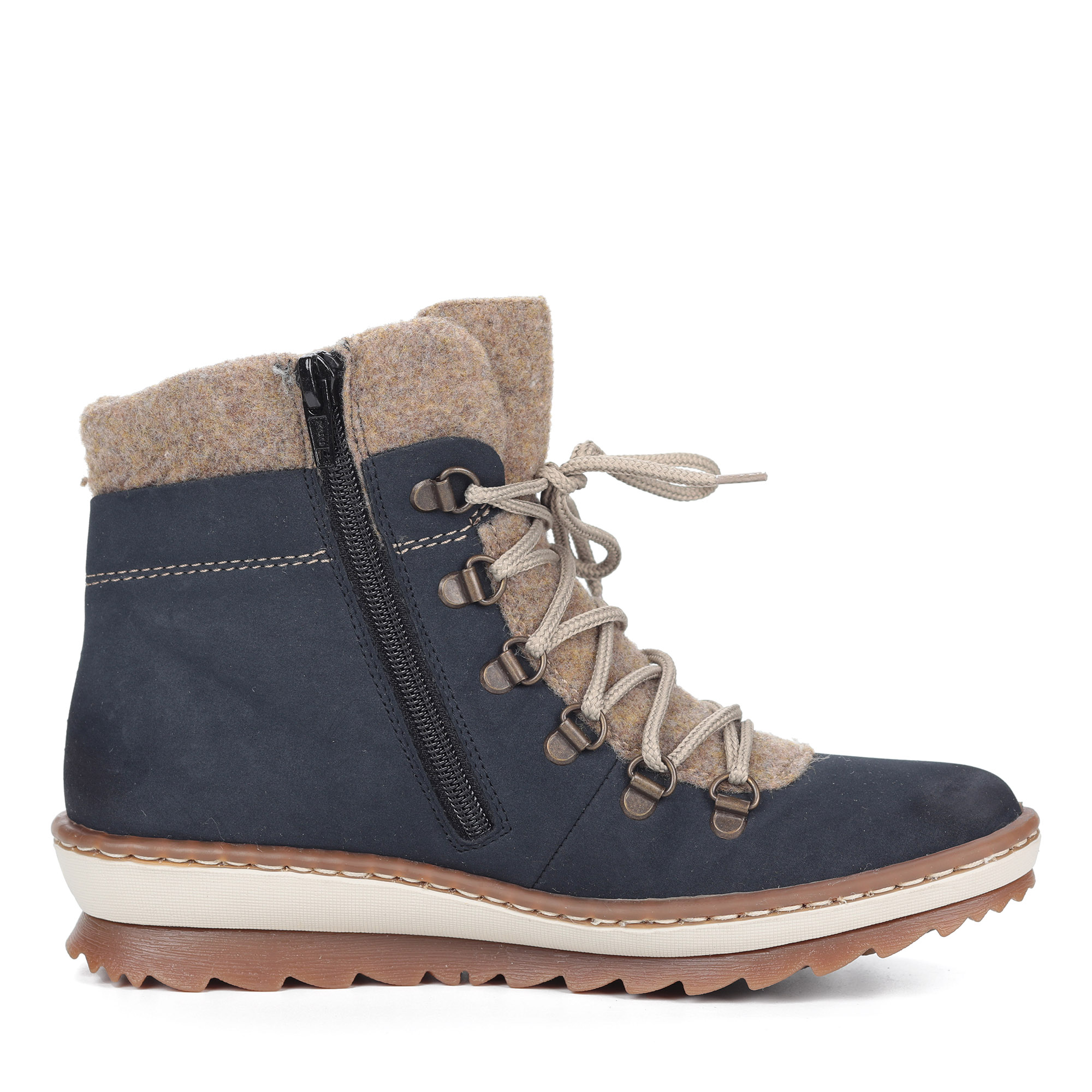 фото Синие комфортные ботинки на шерсти rieker