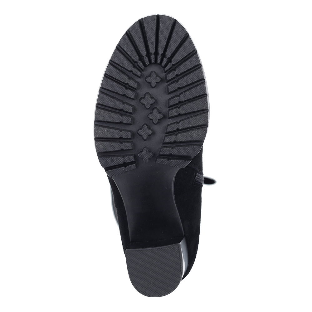 Черные велюровые сапоги на каблуке от Respect-shoes
