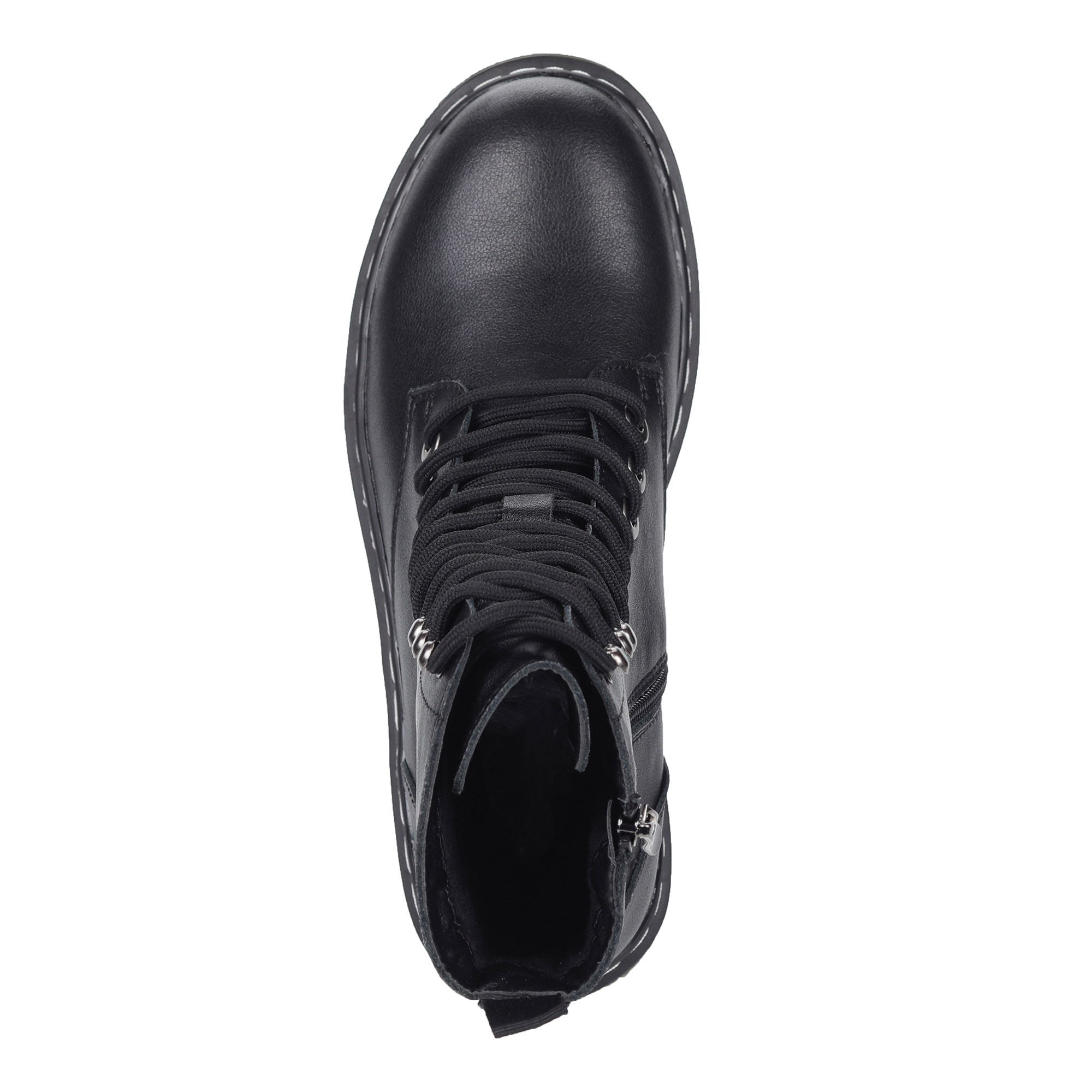 Черные ботинки из кожи на рифленой подошве от Respect-shoes