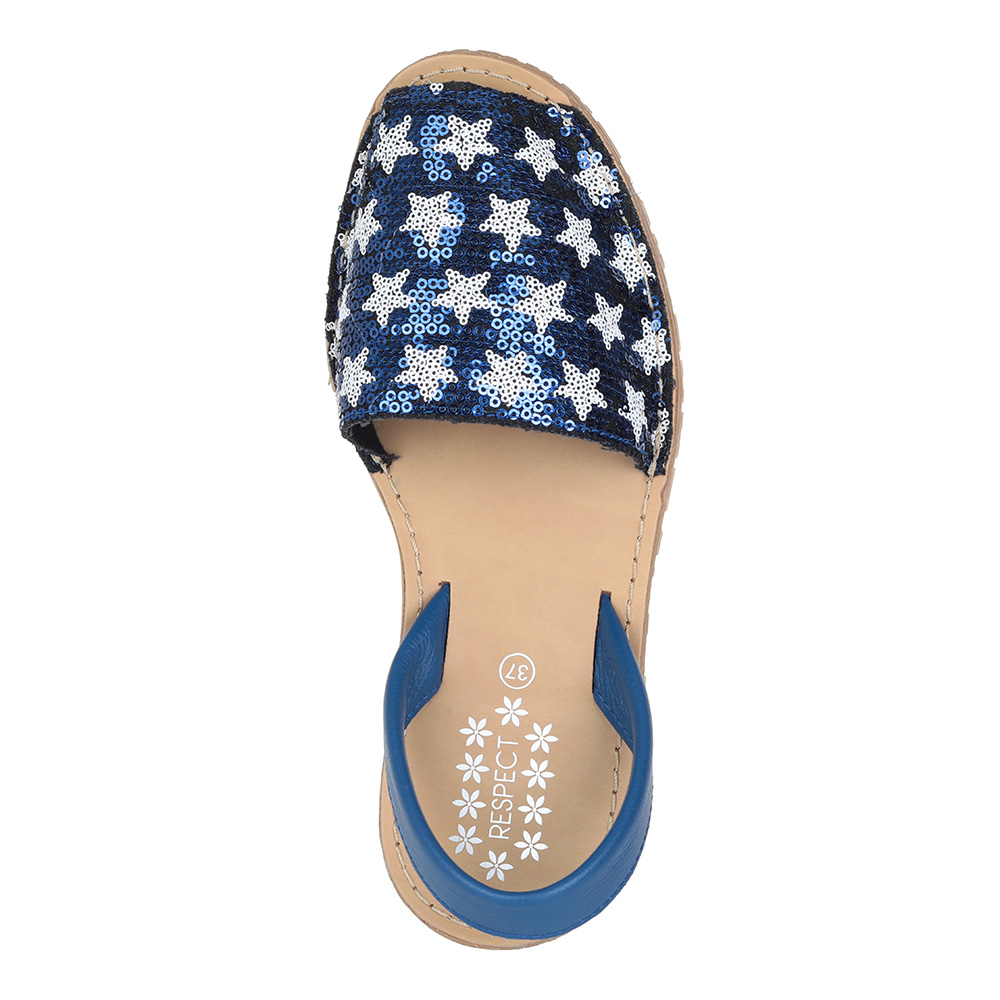 Синие сандалии-абаркасы от Respect-shoes