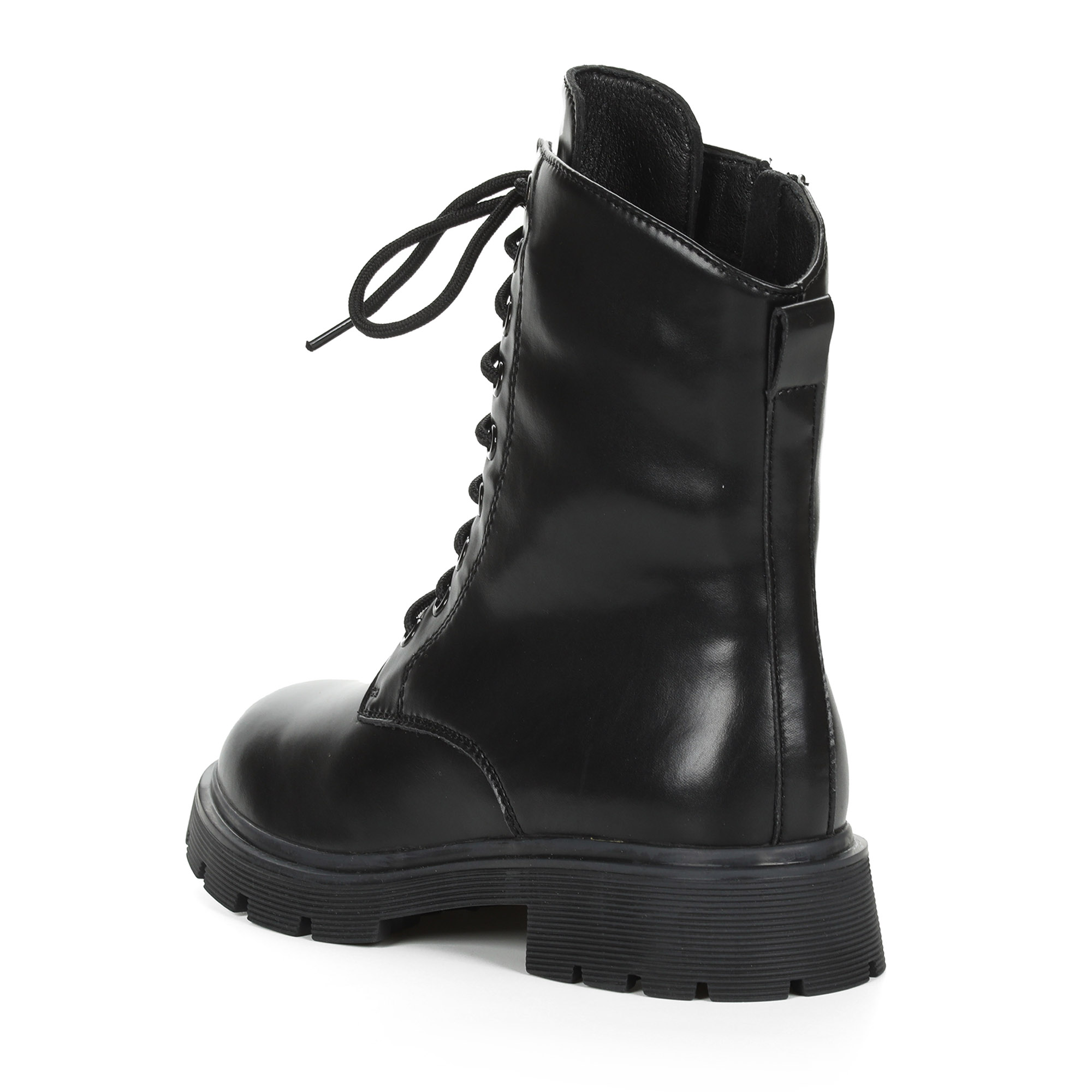 Черные ботинки из кожи на подкладке из натуральной шерсти на тракторной подошве Respect, цвет черный - фото 5