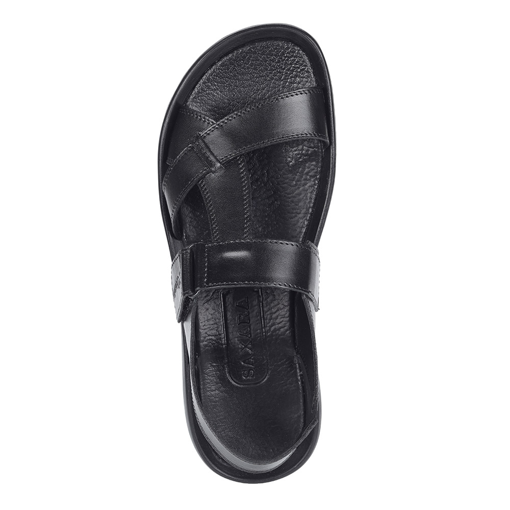 фото Черные сандалии из кожи rooman