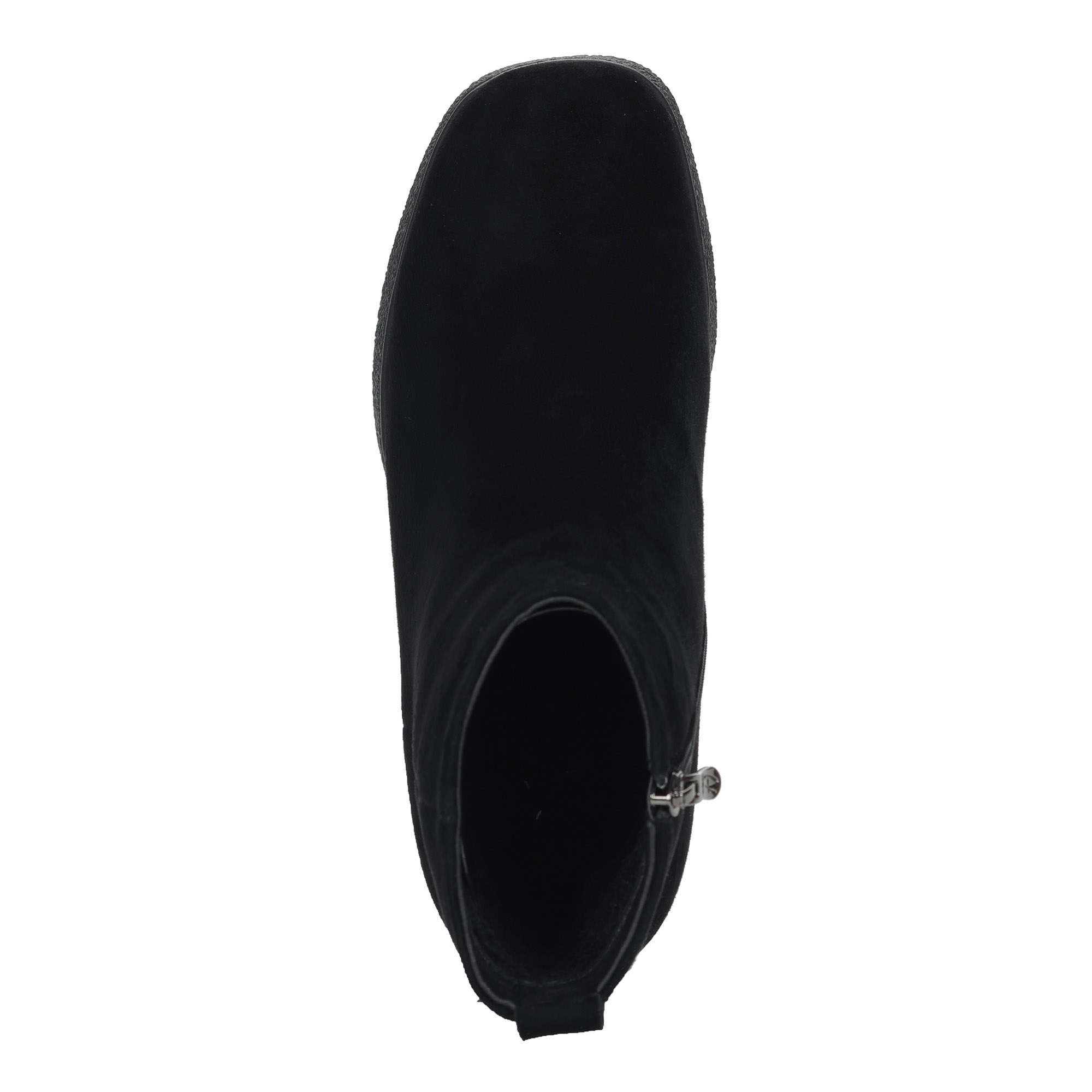 Черные ботильоны из велюра на подкалдке из натуральной шерсти на устойчивом каблуке Respect, размер 36, цвет черный - фото 7