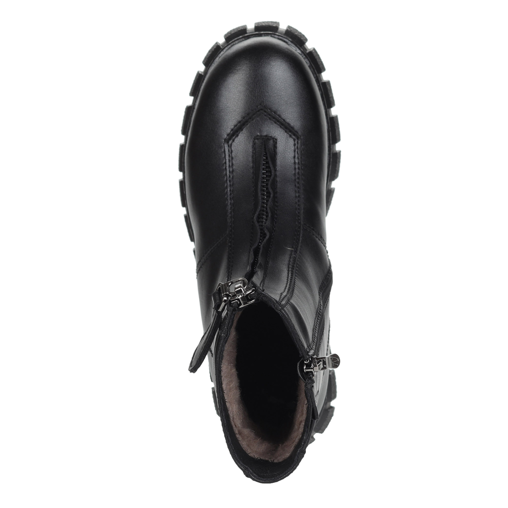 Черные ботинки милитари из натуральной кожи на подкладке из натуральной шерсти на молнии Respect, размер 37, цвет черный - фото 6