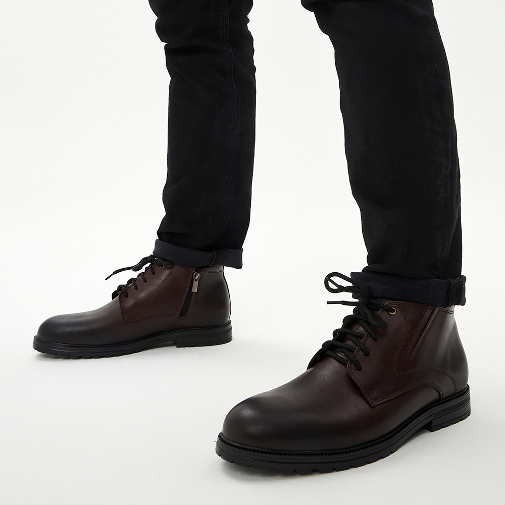 Коричневые классические ботинки из кожи на подкладке из натуральной шерсти Respect, размер 42, цвет коричневый - фото 8
