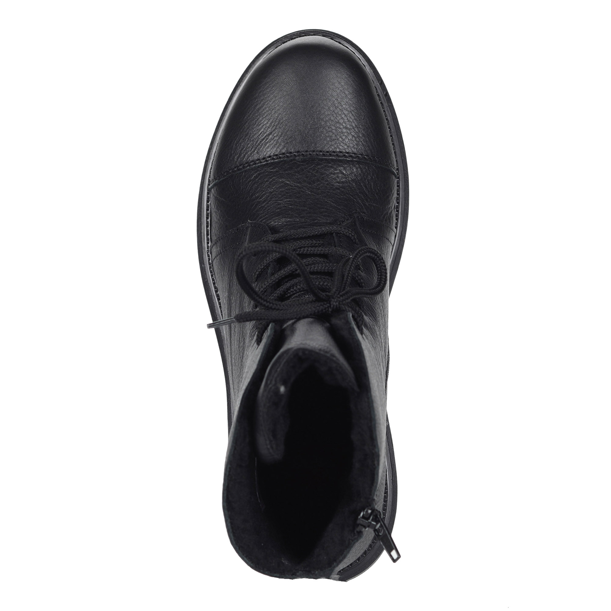 Черные ботинки из кожи на подкладке из искусственной шерсти на утолщенной подошве Rieker, размер 36, цвет черный - фото 6