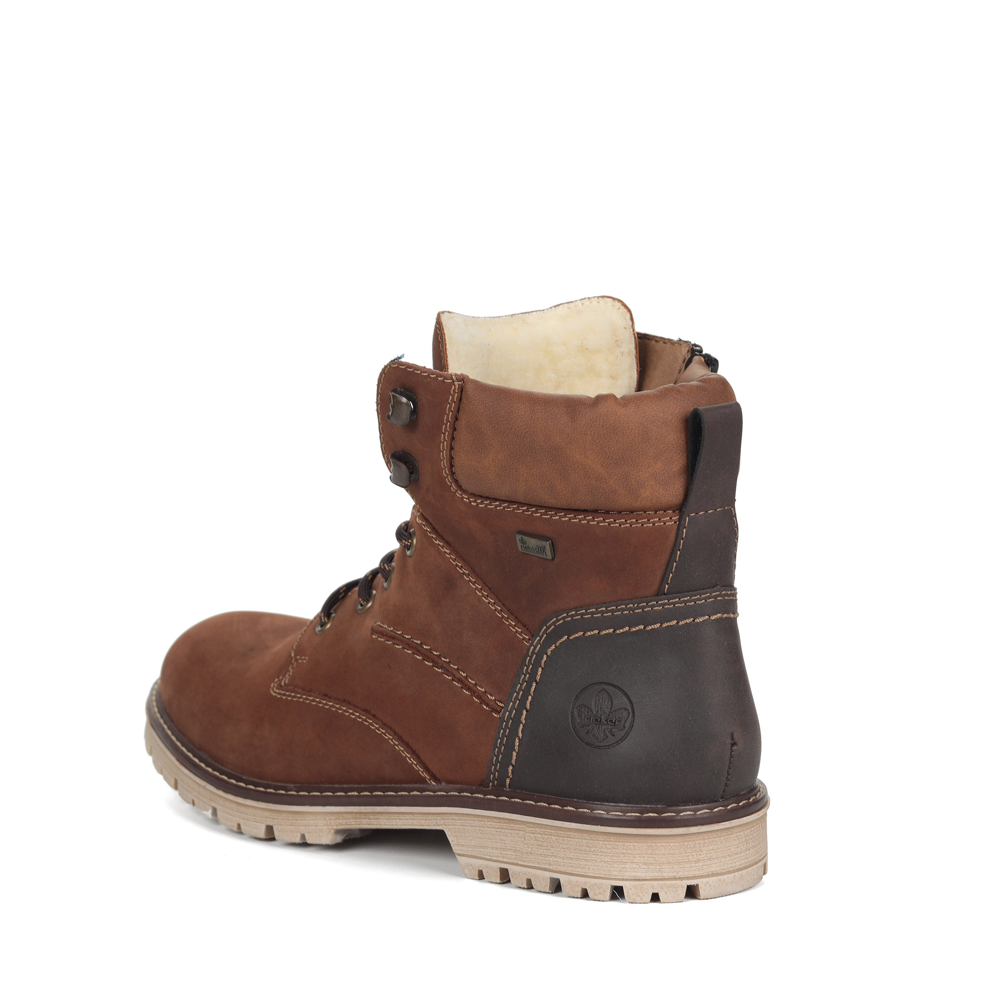 Коричневые ботинки из кожи на подкладке из натуральной шерсти и утолщенной подошве Rieker, размер 43, цвет коричневый - фото 4