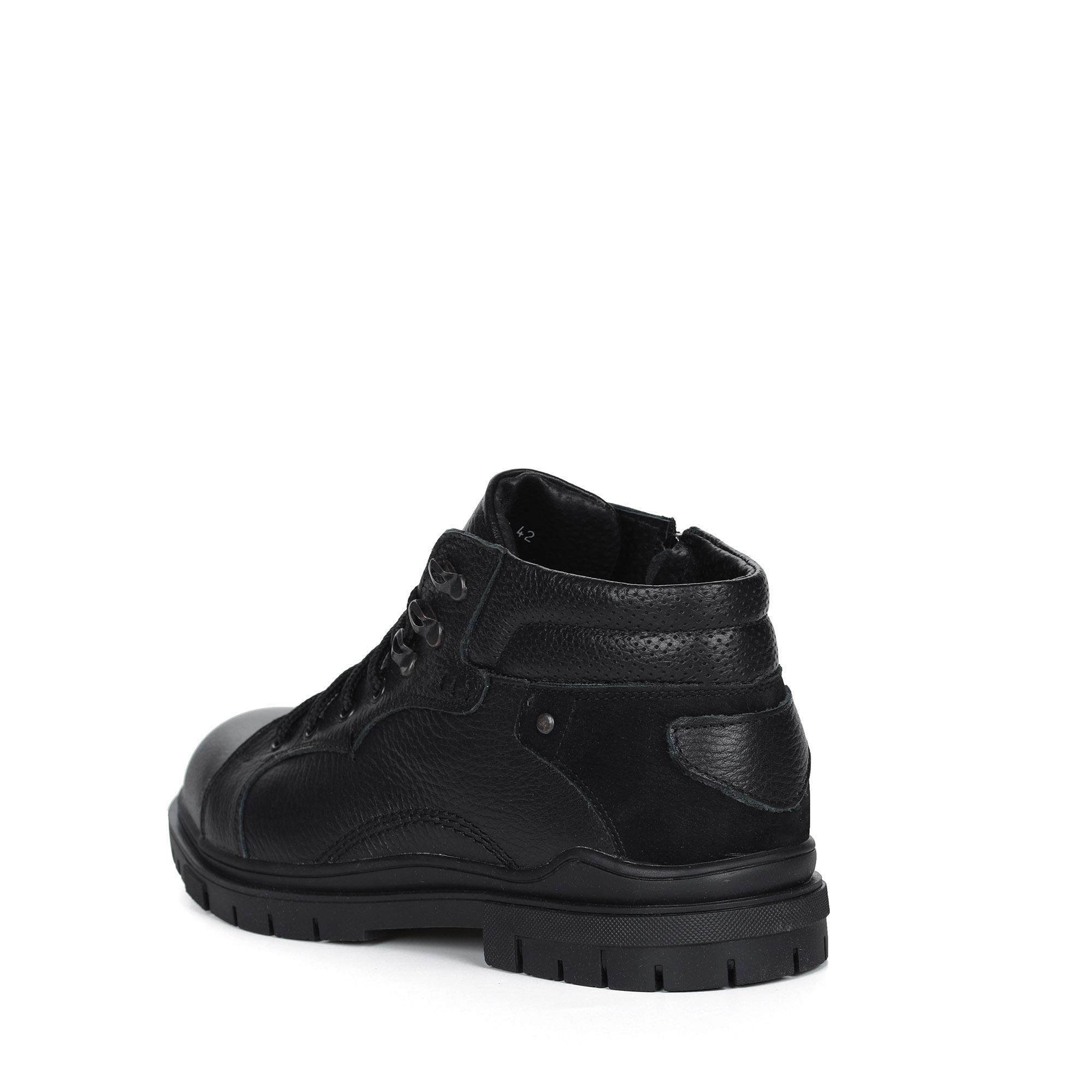 Черные ботинки из кожи на подкладке из натуральной шерсти на утолщенной подошве Respect, размер 45, цвет черный - фото 4