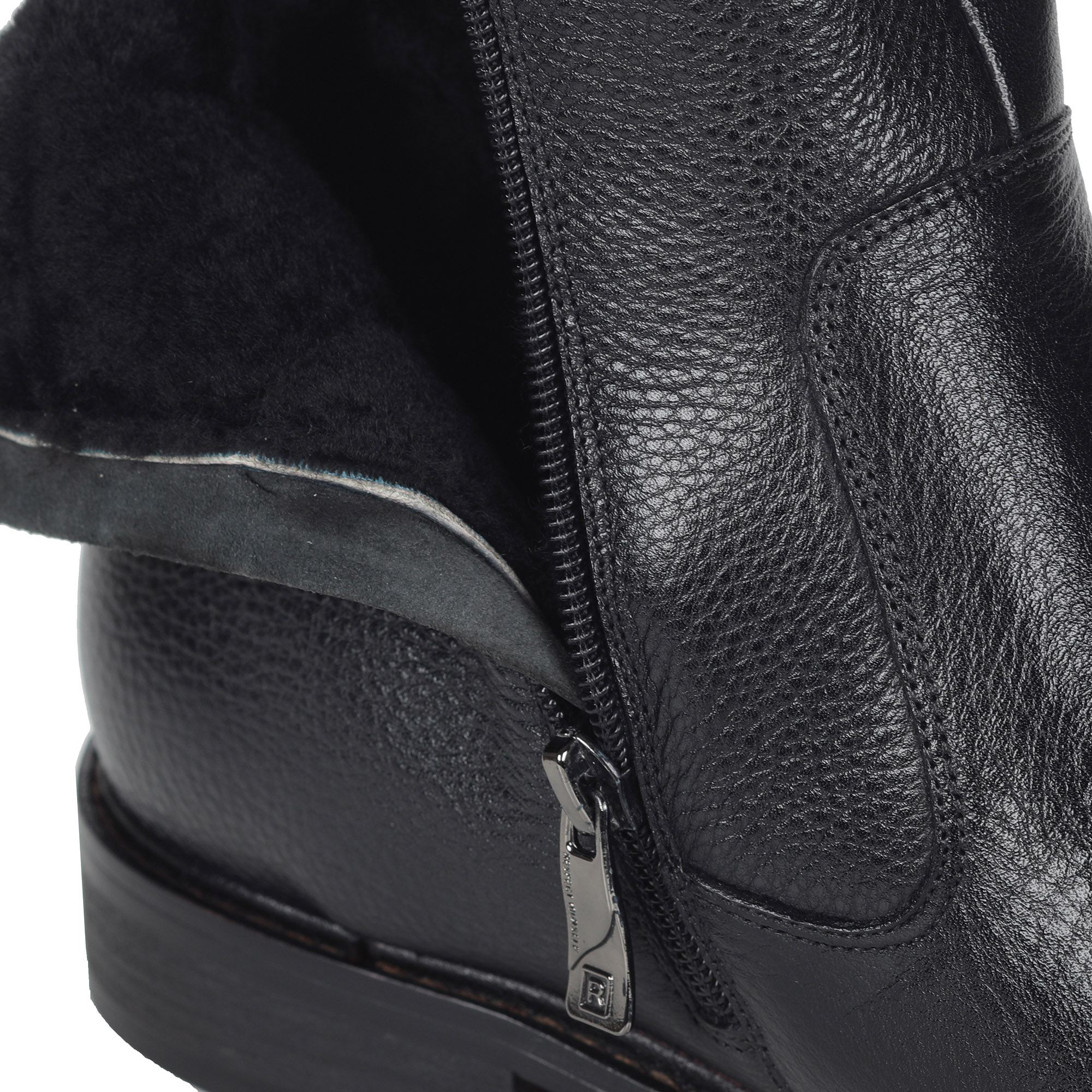 Черные ботинки на молнии из кожи на подкладке из натурального меха Respect, размер 41, цвет черный - фото 5