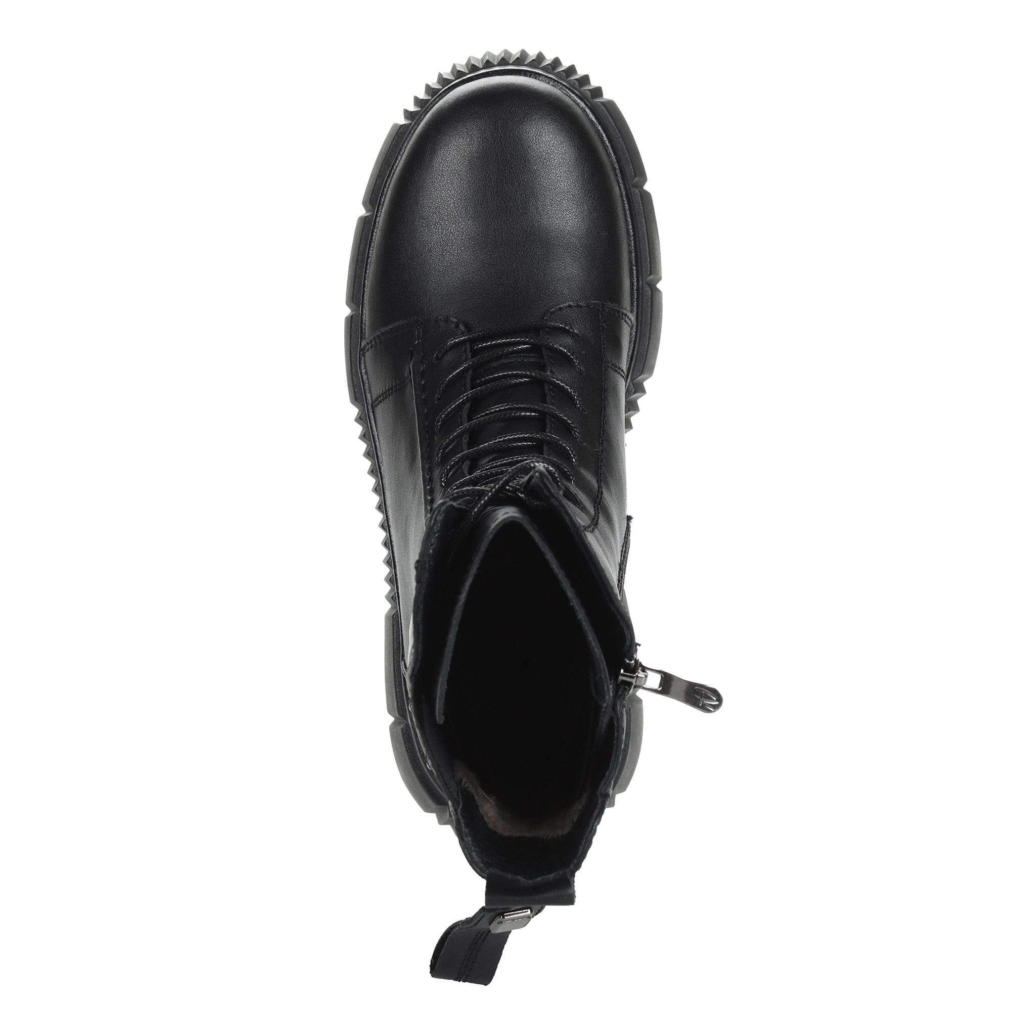 Черные спортивные ботинки на шнуровке из кожи на подкладке из натуральной шерсти Respect, размер 38, цвет черный - фото 6