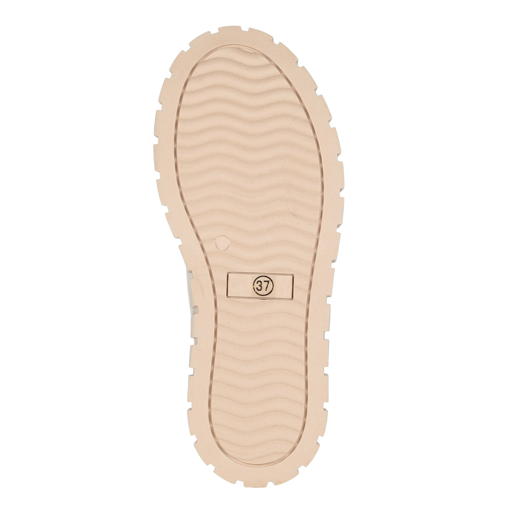 фото Бежевые ботинки из кожи на подкладке из натуральной шерсти на утолщенной рифленной подошве respect