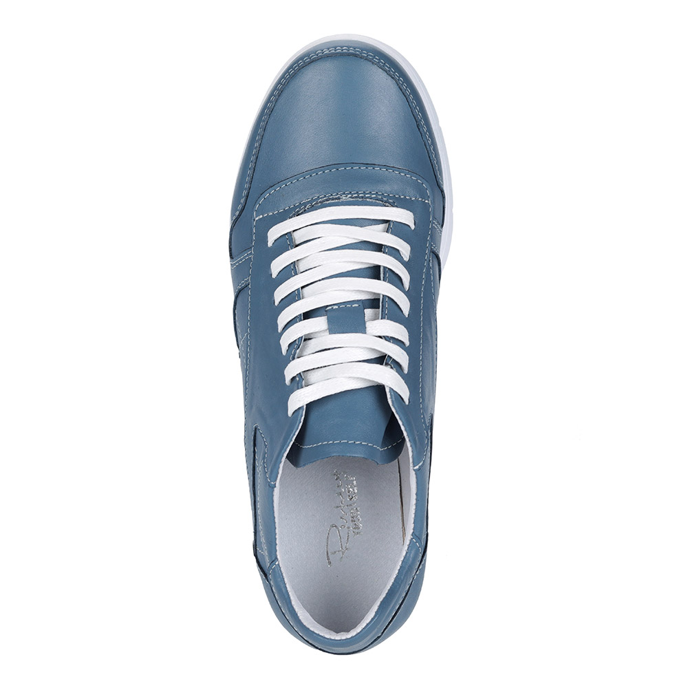 Голубые кроссовки из кожи от Respect-shoes