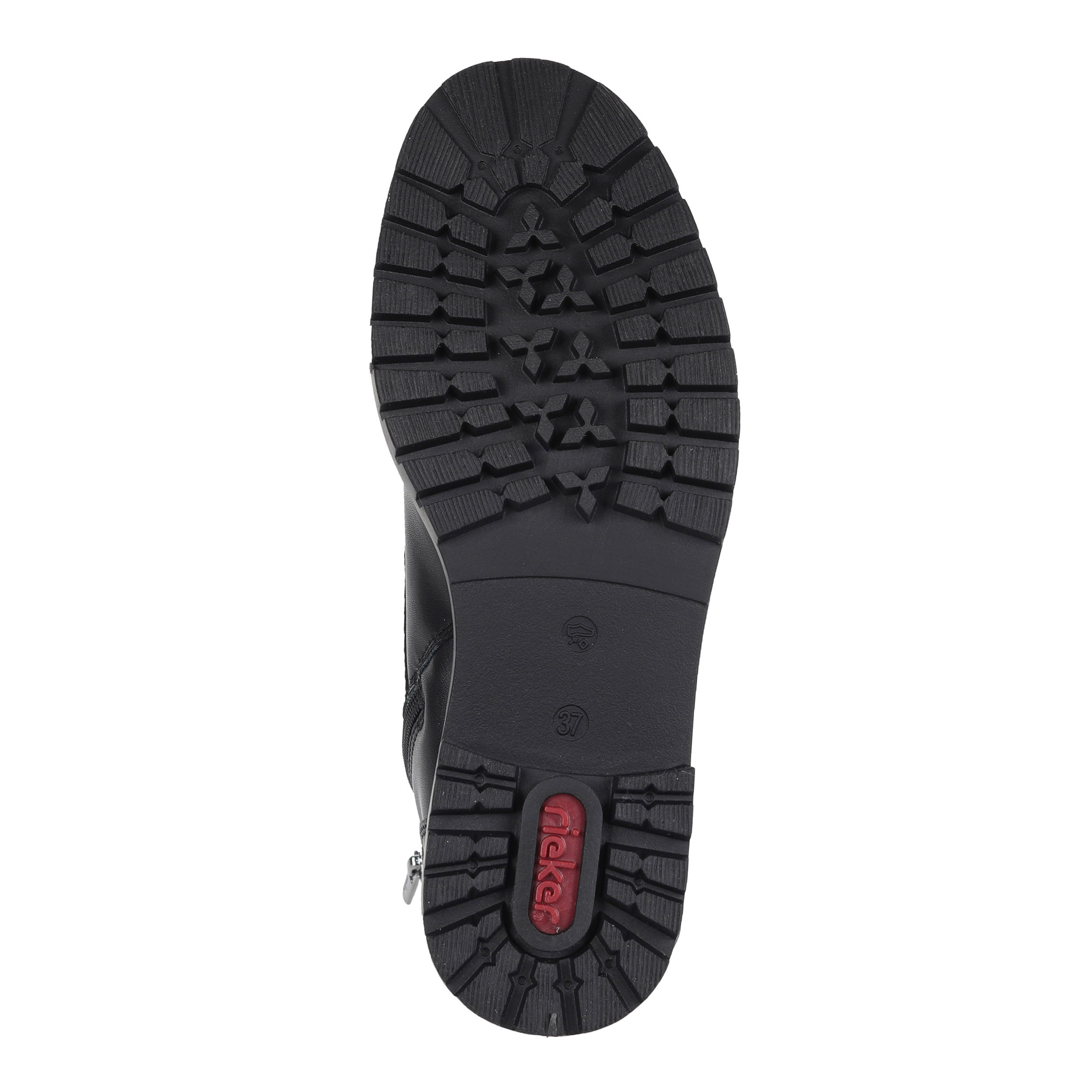 фото Черные ботинки из кожи на шнуровке rieker