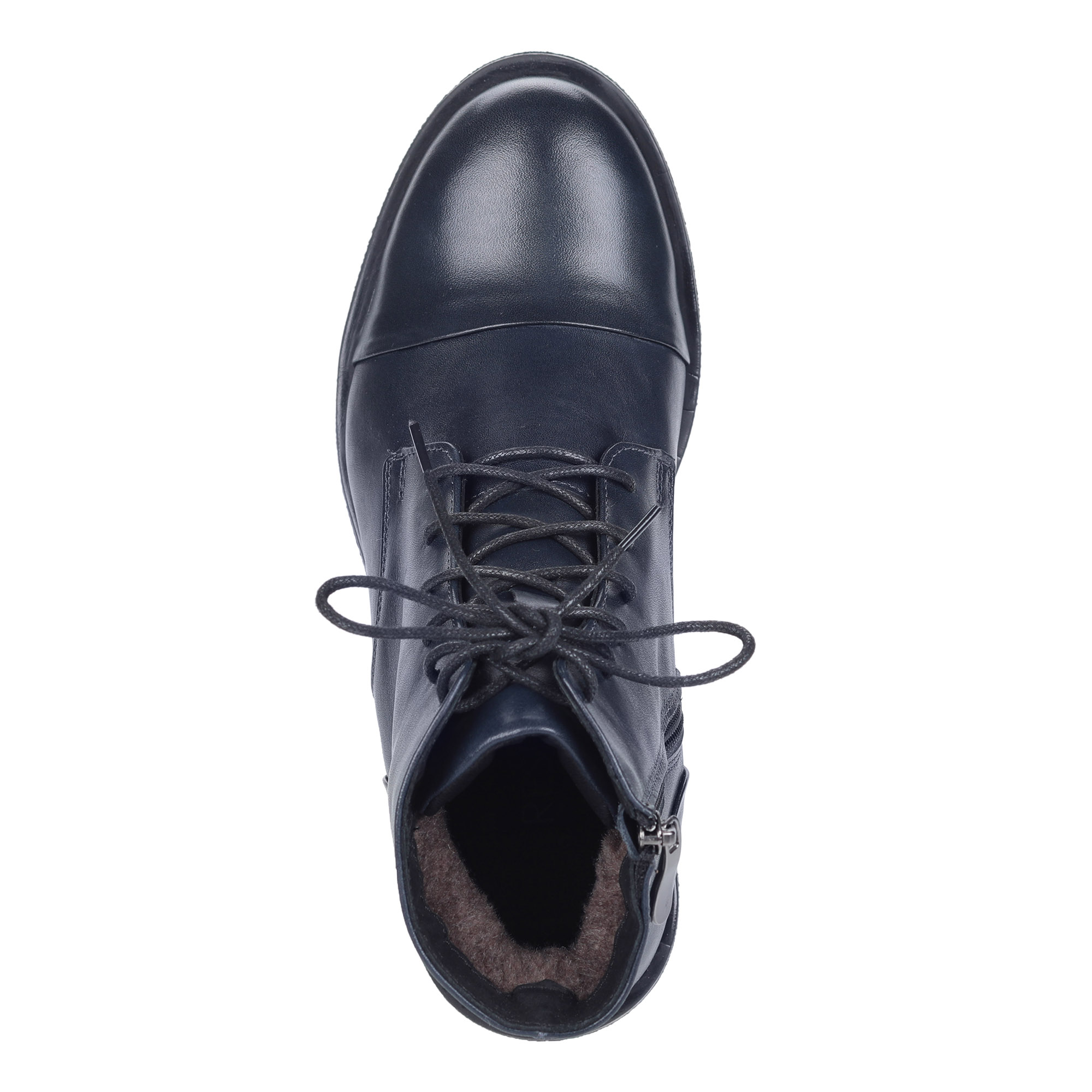 Синие ботинки из кожи на шнуровке от Respect-shoes