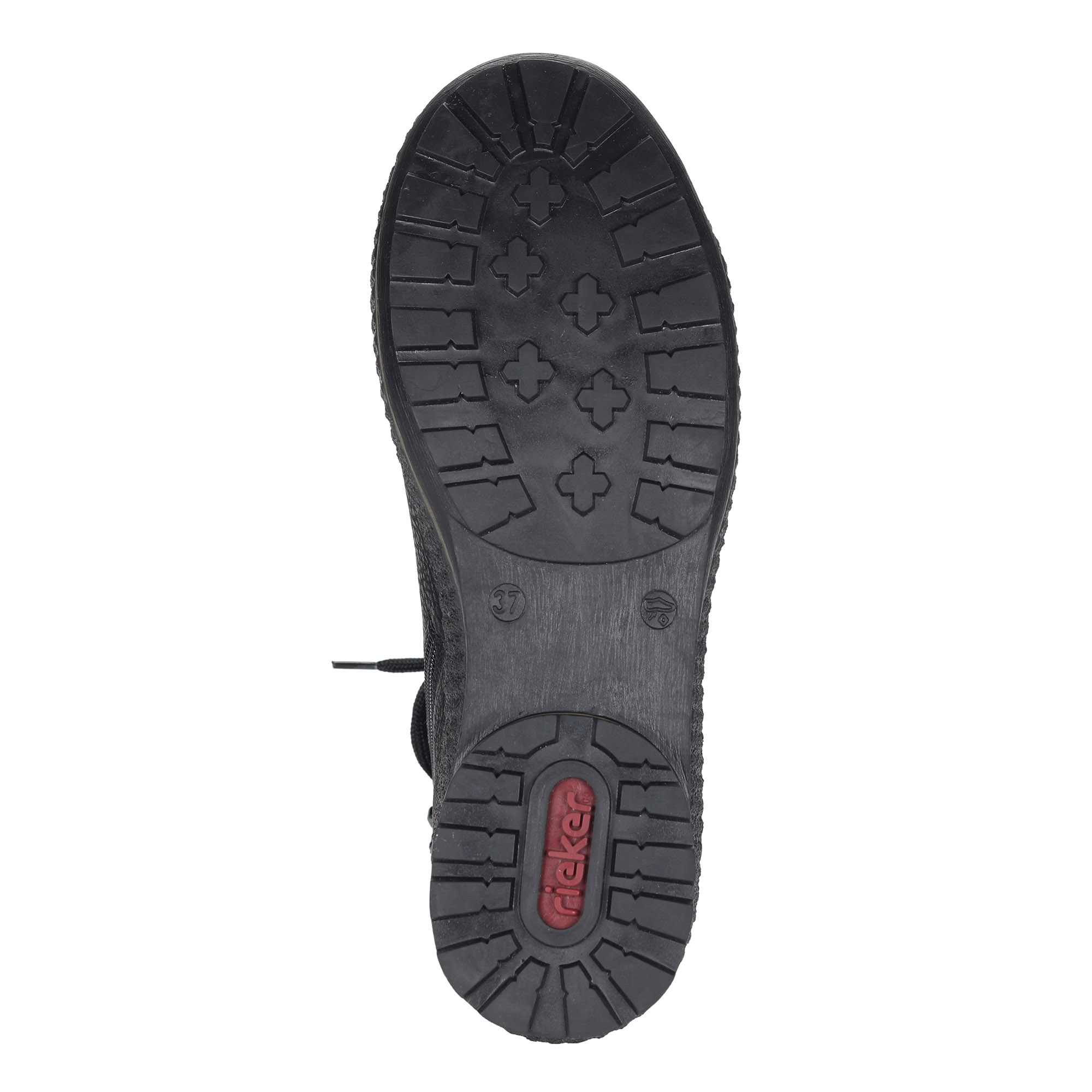 Черные ботинки из экокожи на подкладке из искусственной шерсти на утолщенной подошве Rieker, размер 41, цвет черный - фото 7